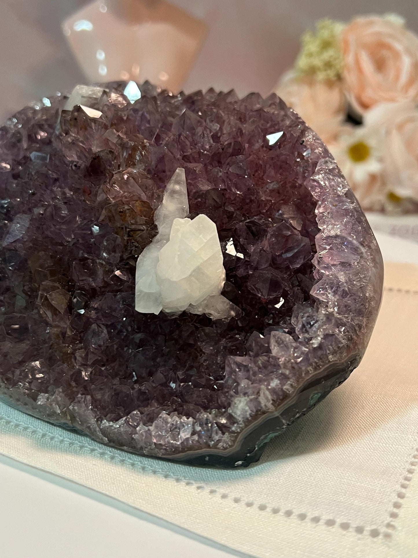Stunning Amethyst Formation with calcite (from Brazil)