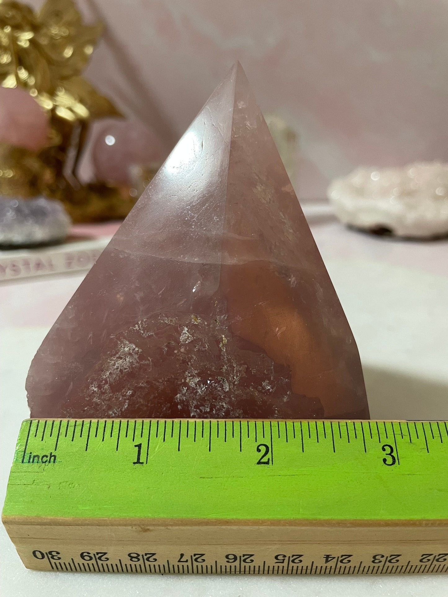 Rose Quartz Crystal Half-Polished, Half-Raw