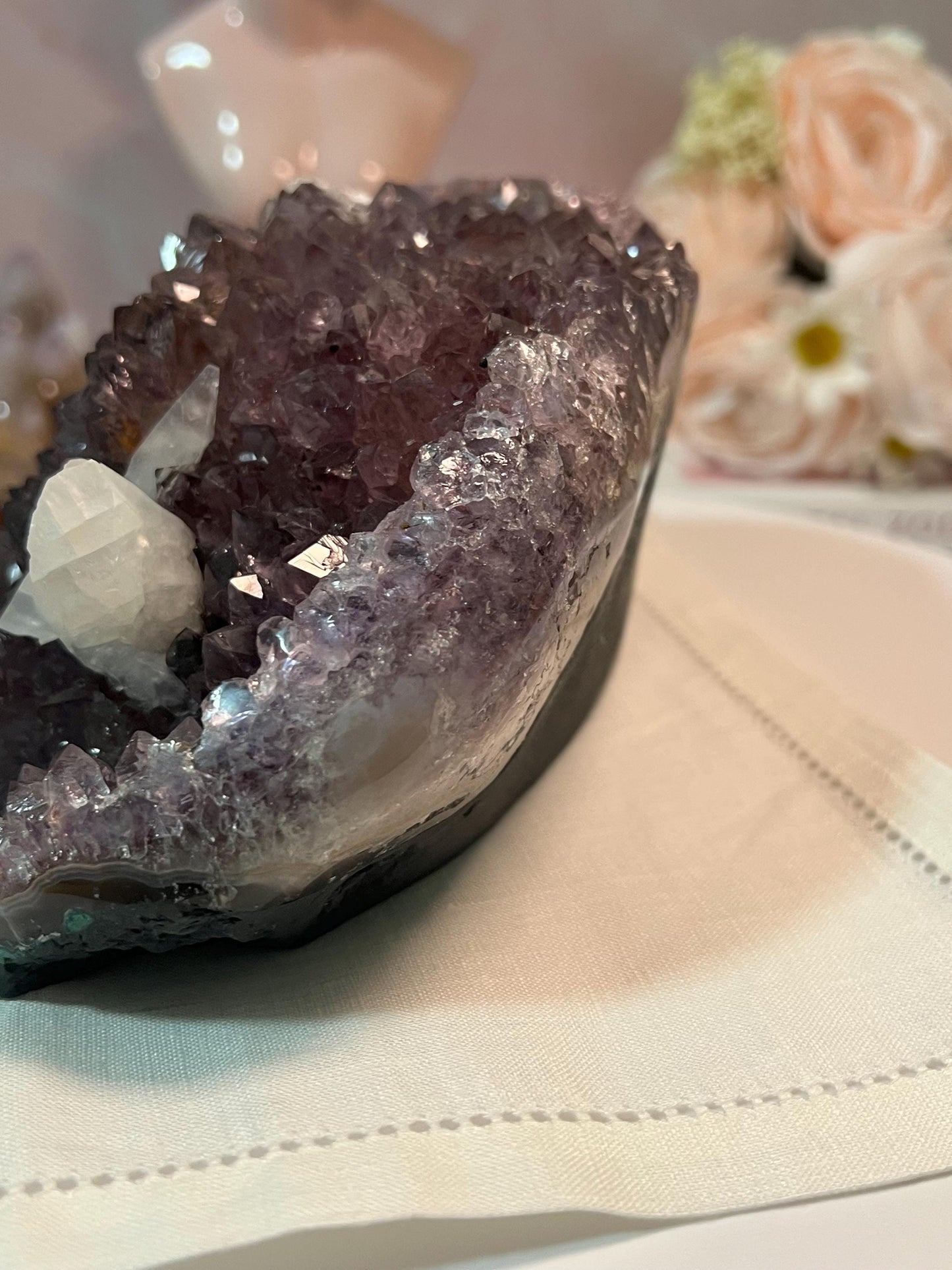 Stunning Amethyst Formation with calcite (from Brazil)