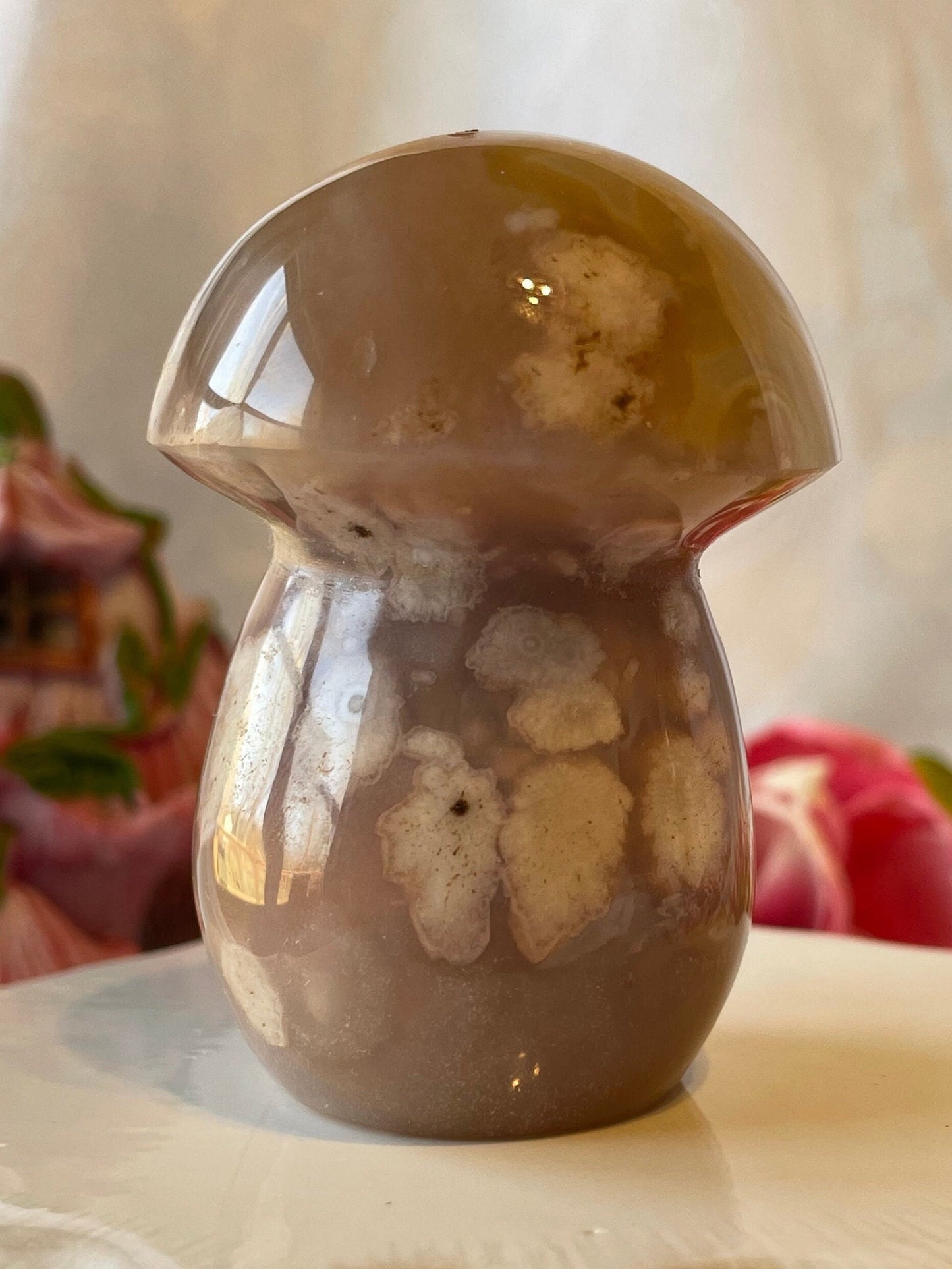 Beautiful Flower agate mushroom