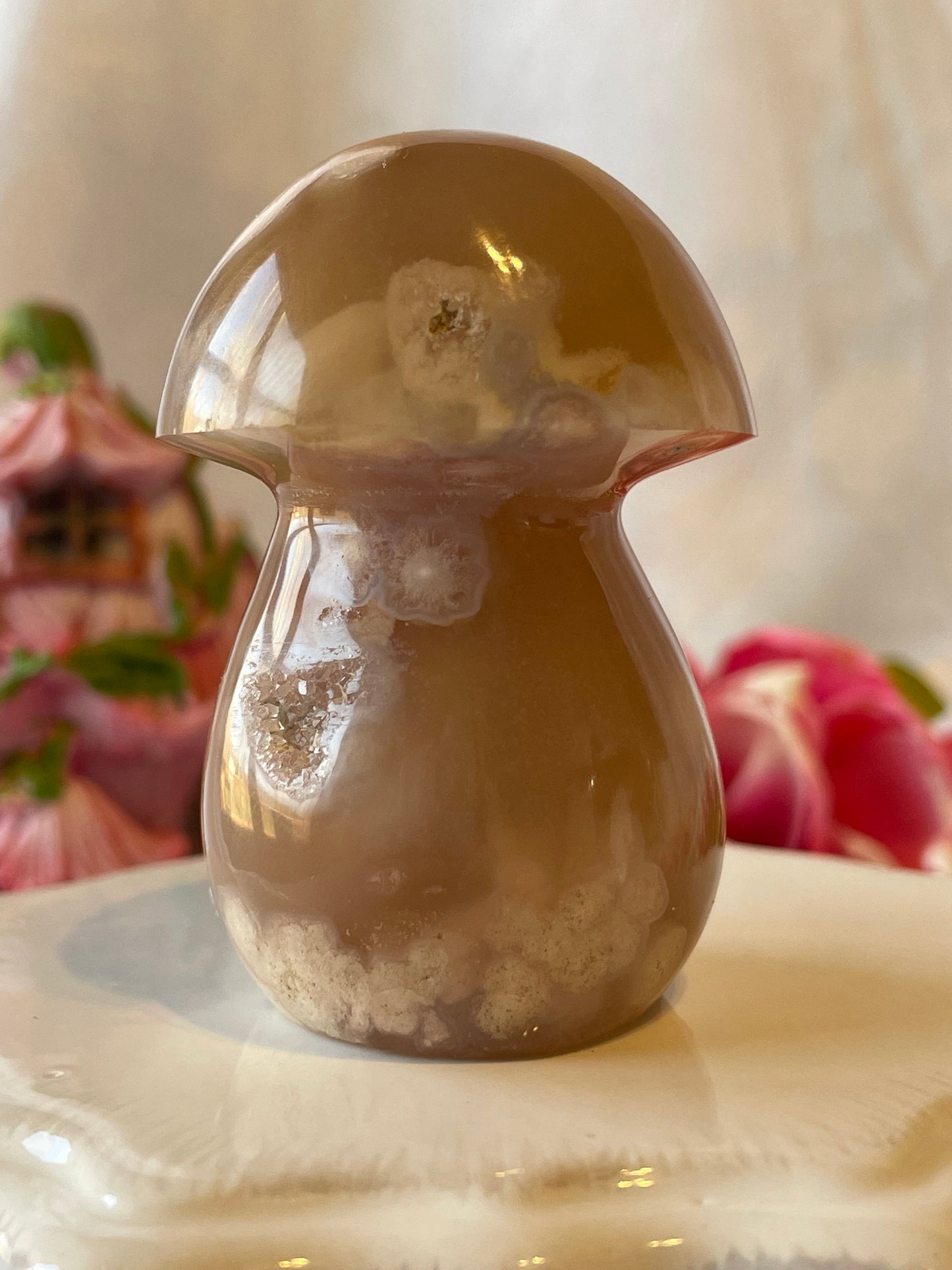 Beautiful Flower agate mushroom