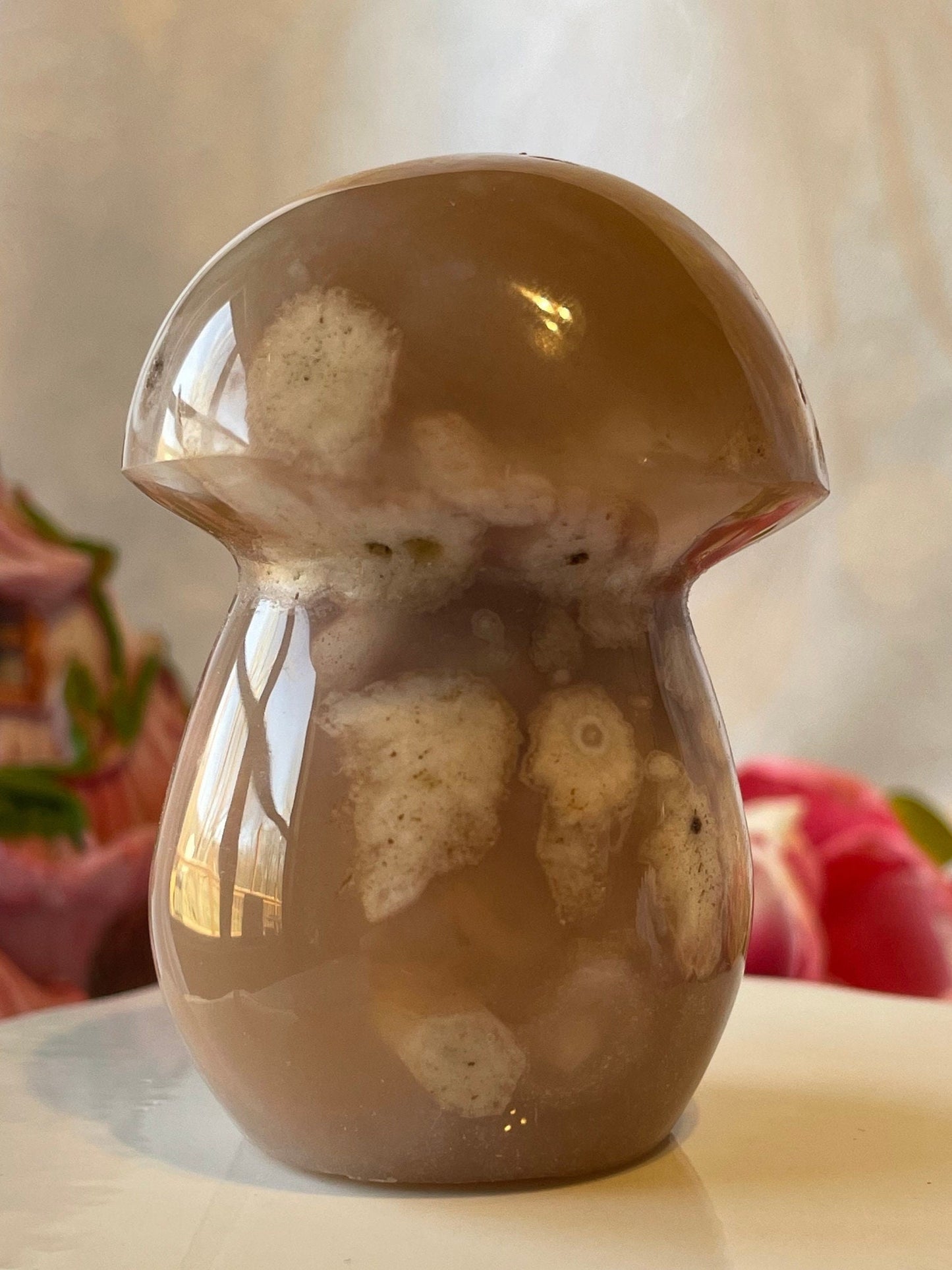 Beautiful Flower agate mushroom