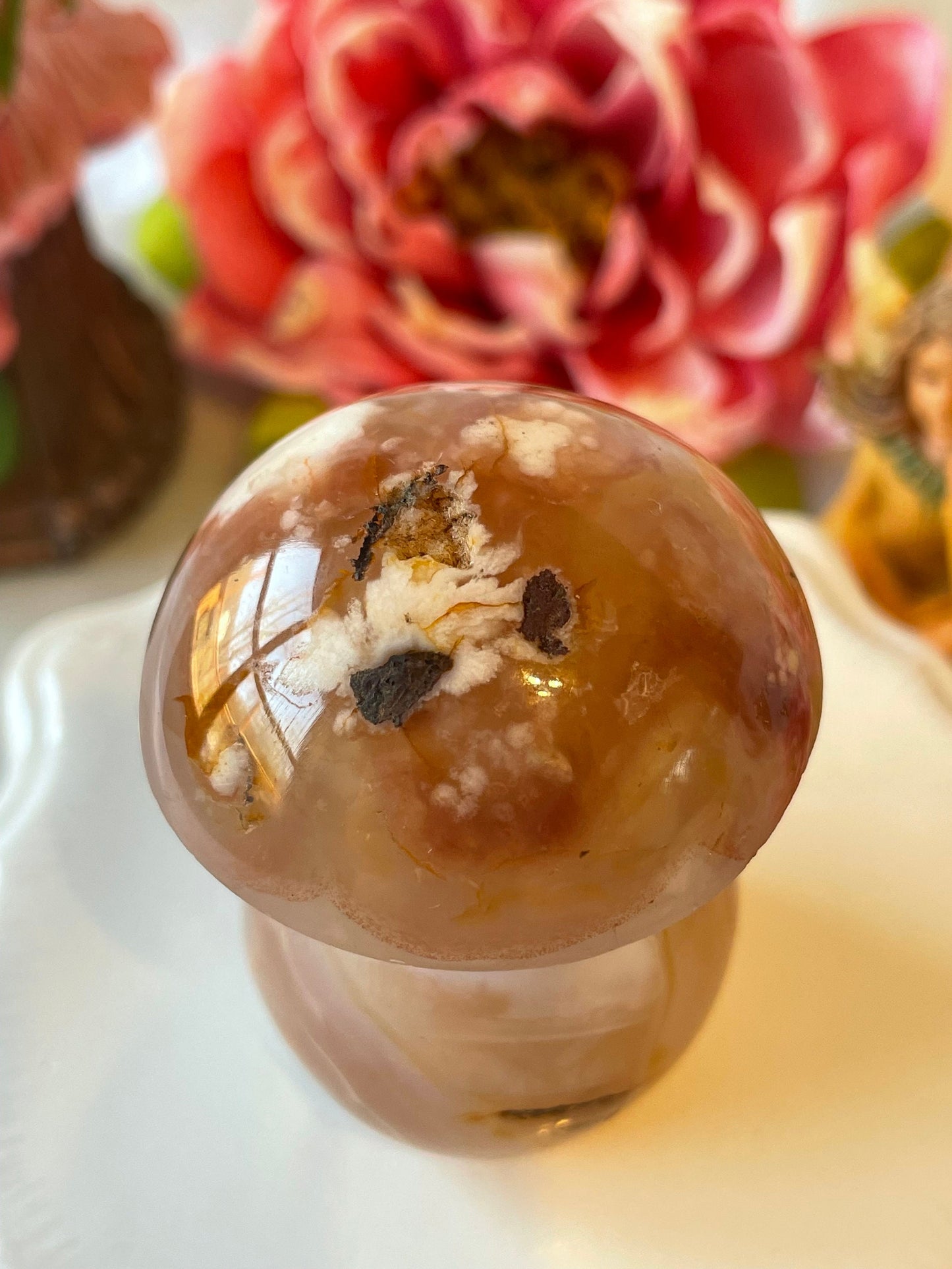 Beautiful Flower agate mushroom