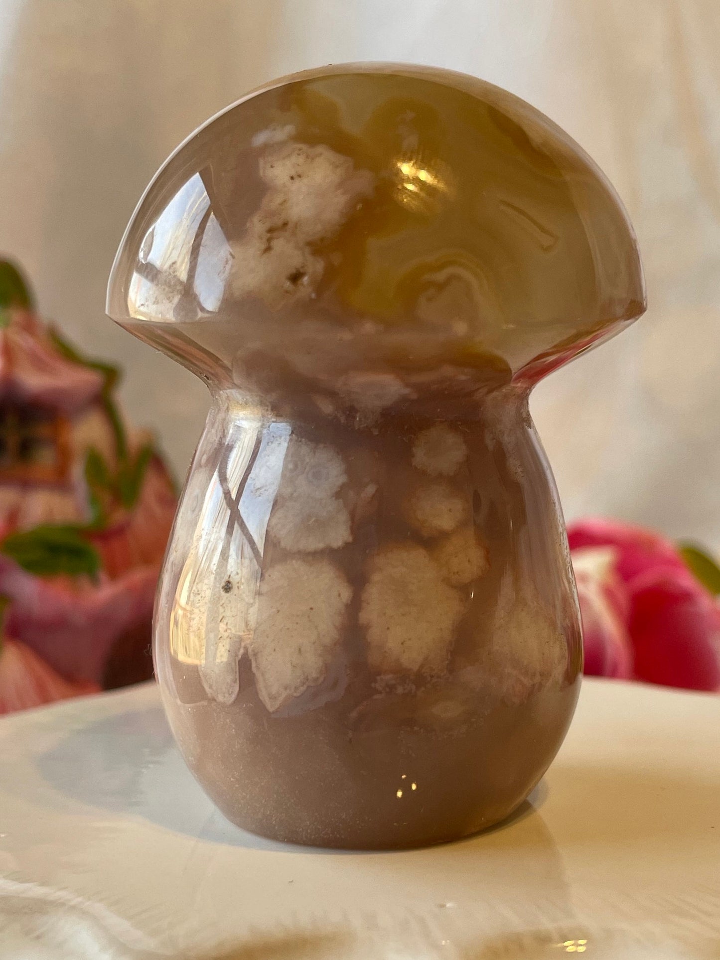 Beautiful Flower agate mushroom
