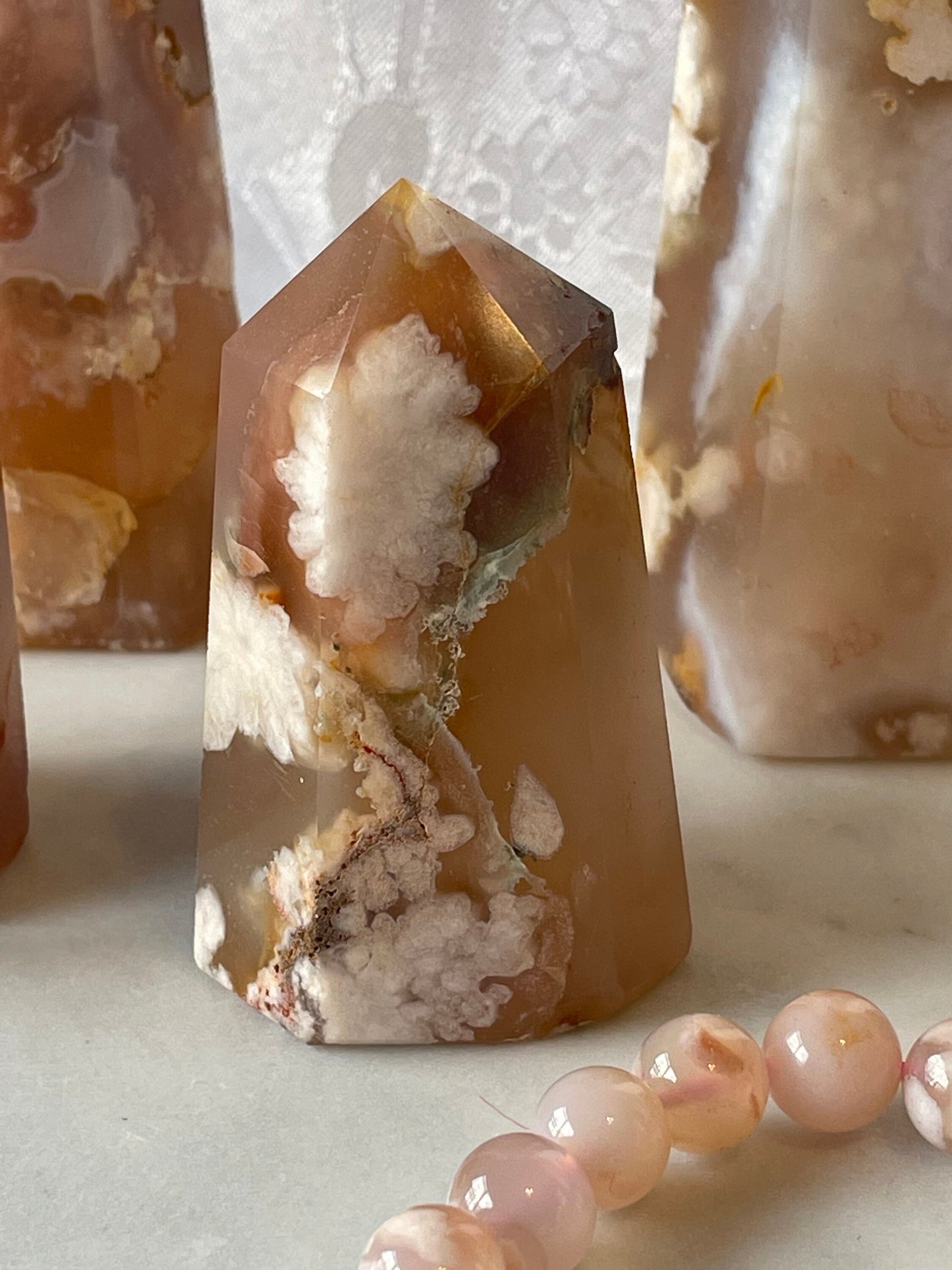 Gorgeous Flower agate point from Madagascar