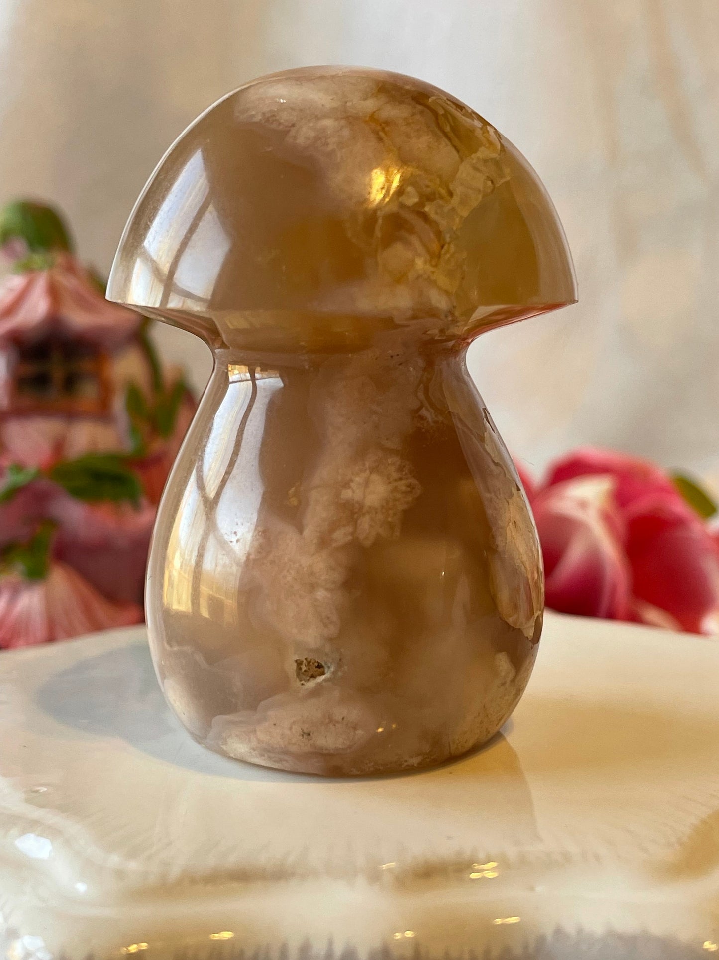Beautiful Flower agate mushroom