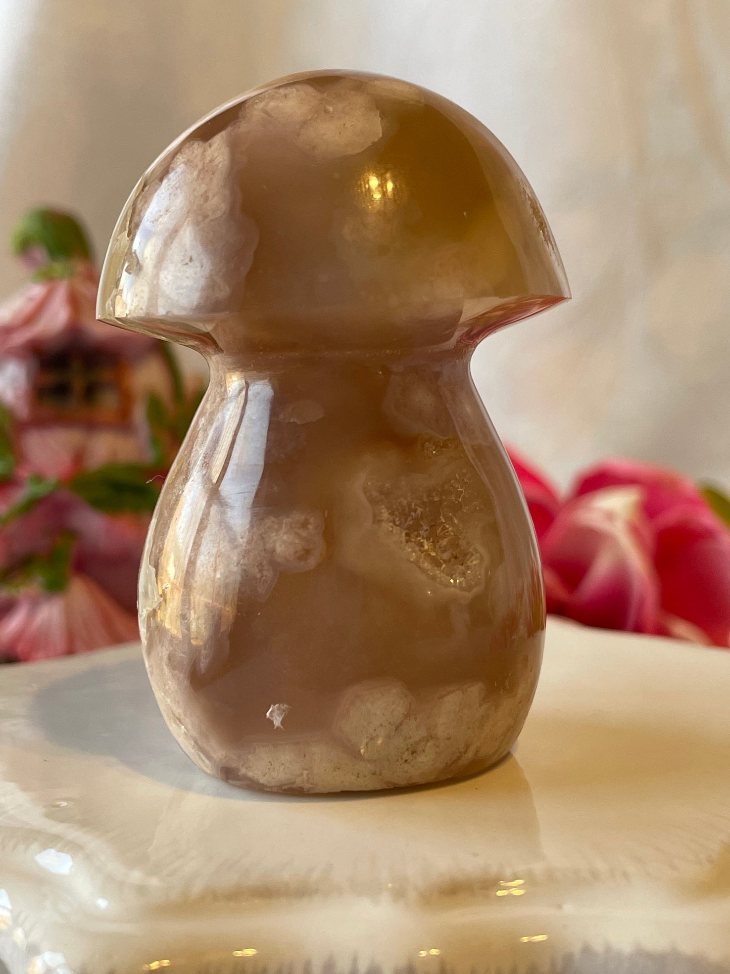 Beautiful Flower agate mushroom