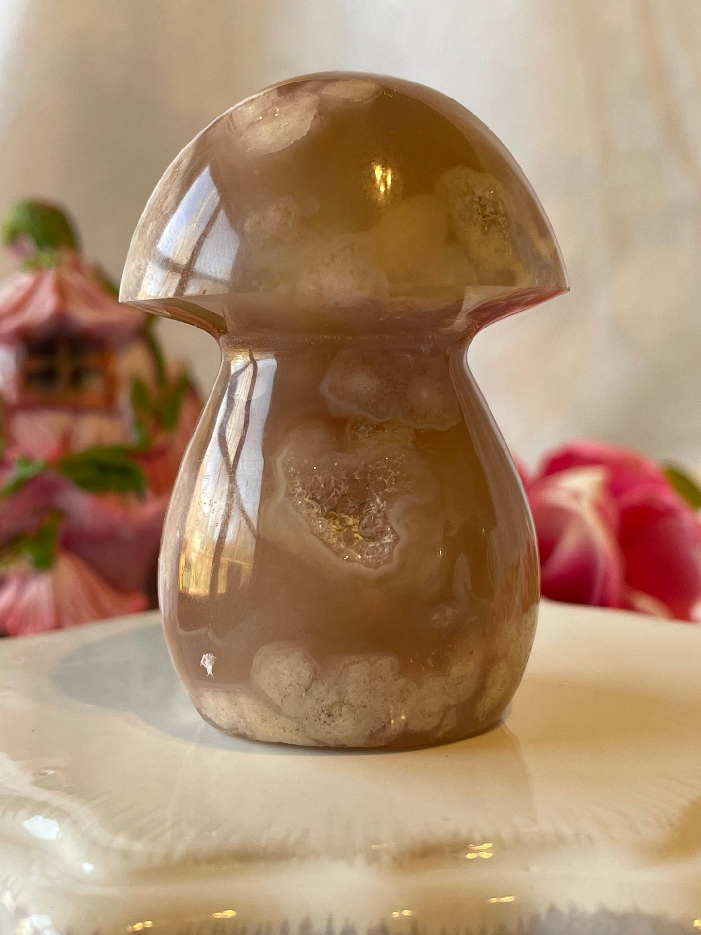 Beautiful Flower agate mushroom