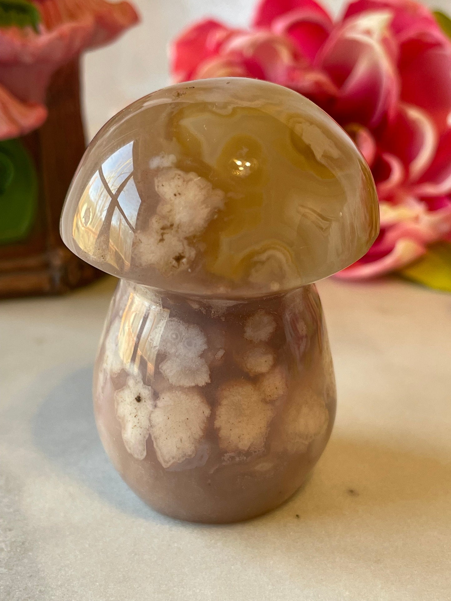 Beautiful Flower agate mushroom