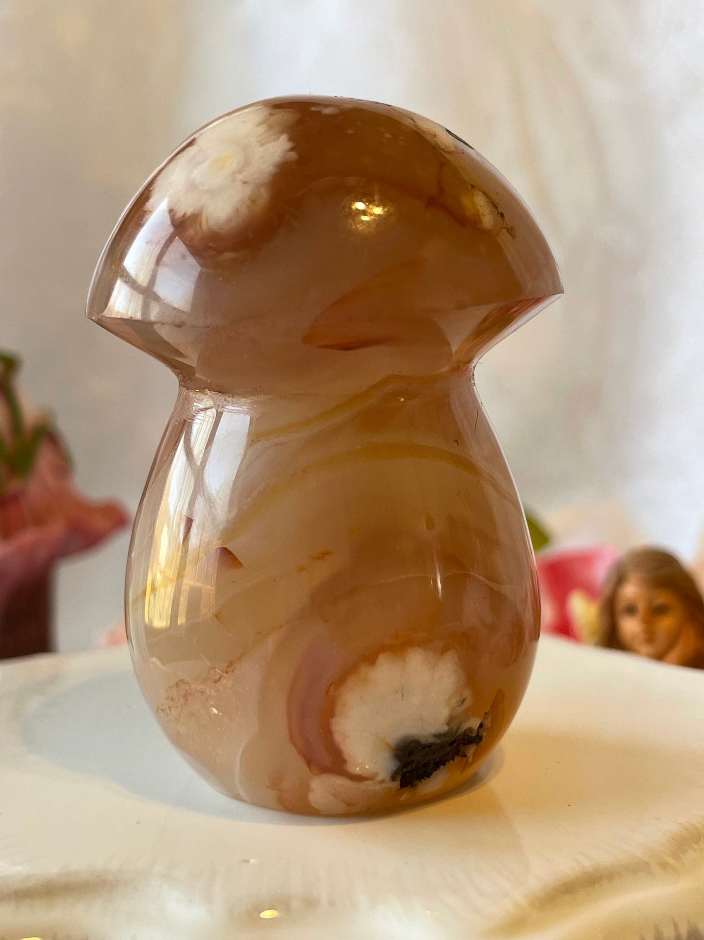 Beautiful Flower agate mushroom