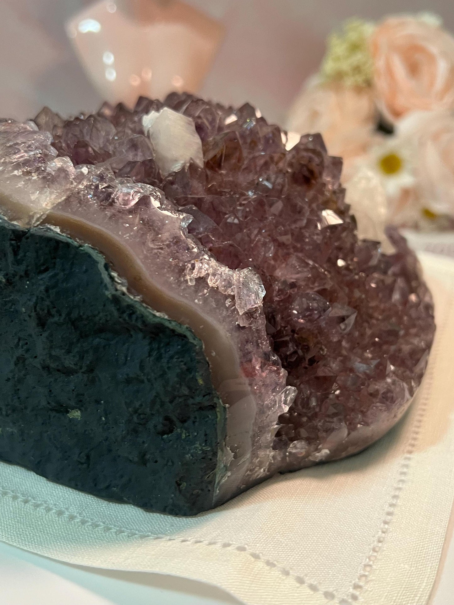 Stunning Amethyst Formation with calcite (from Brazil)