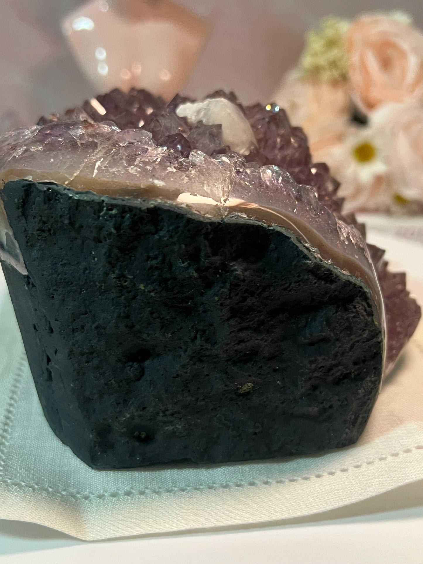 Stunning Amethyst Formation with calcite (from Brazil)