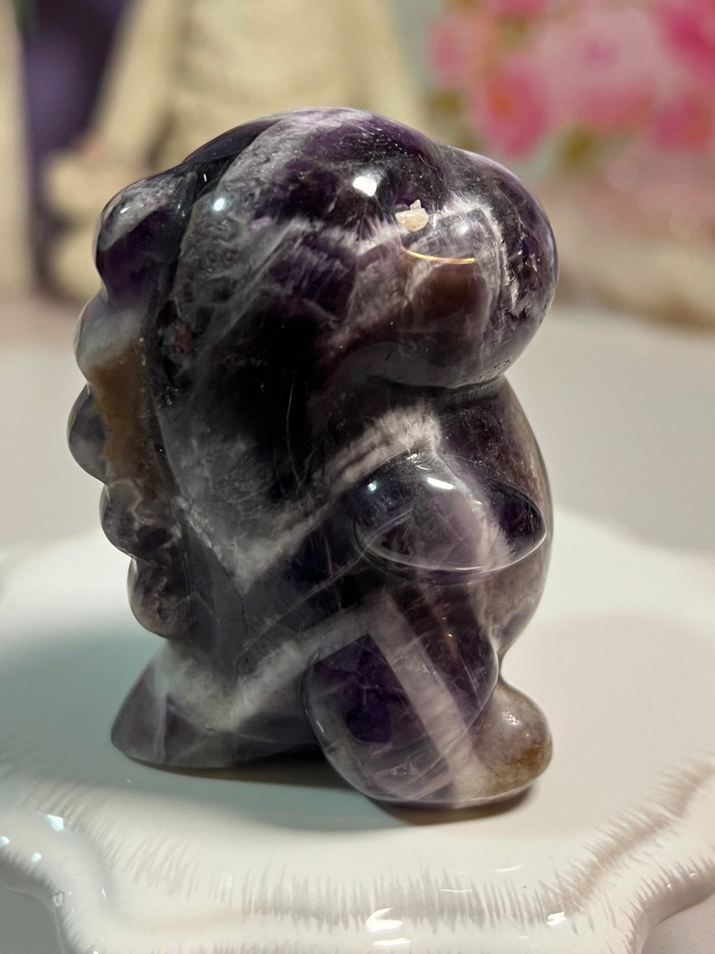 Dream Amethyst Dino Carving