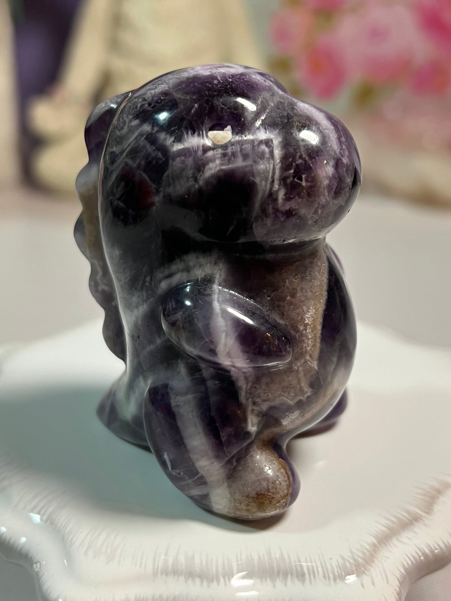 Dream Amethyst Dino Carving