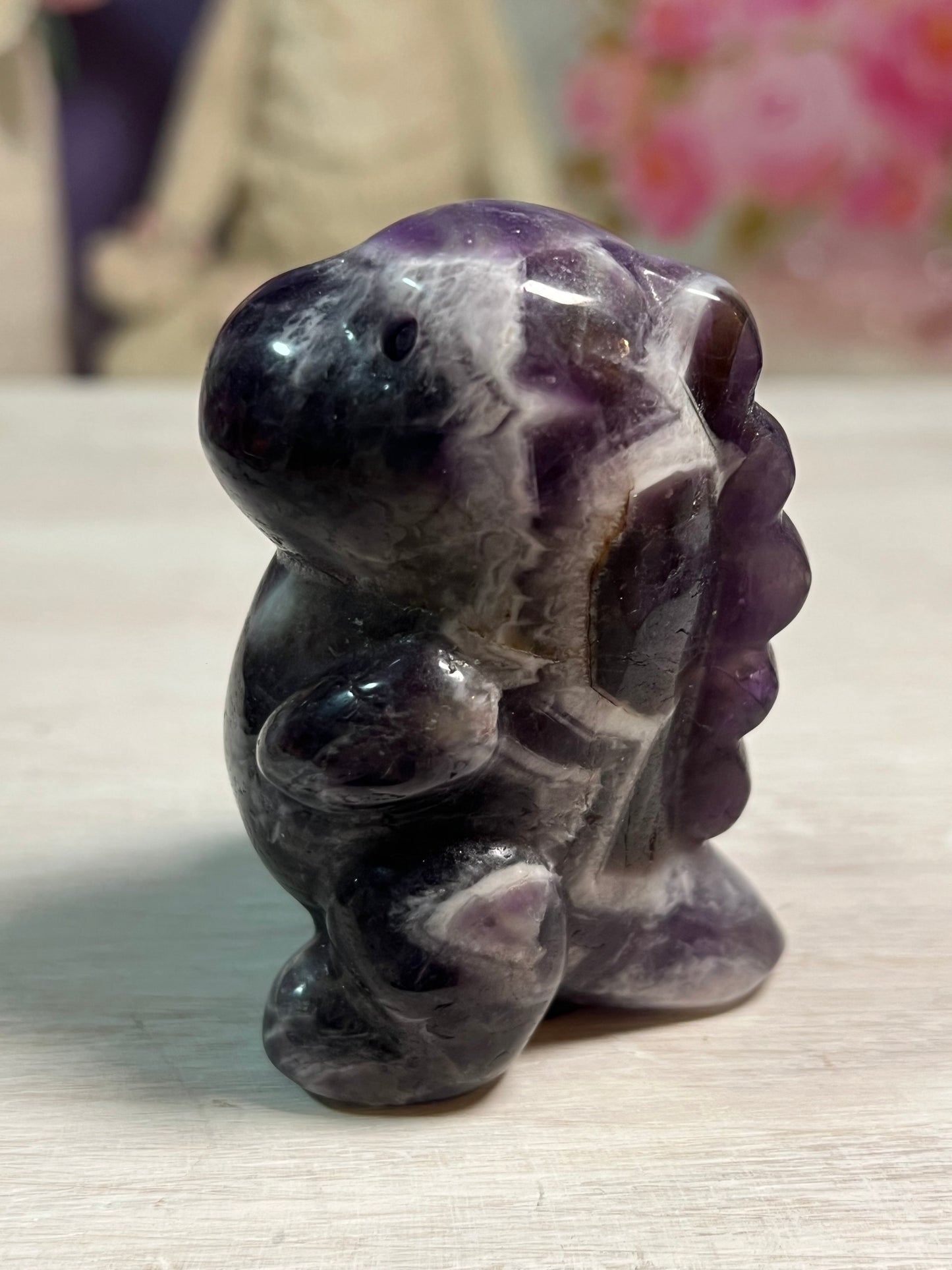 Dream Amethyst Dino Carving