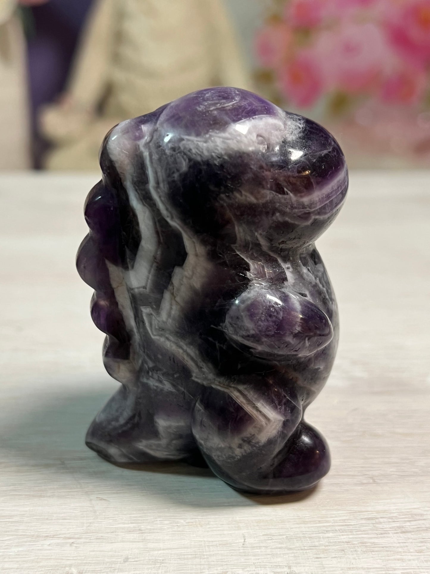 Dream Amethyst Dino Carving