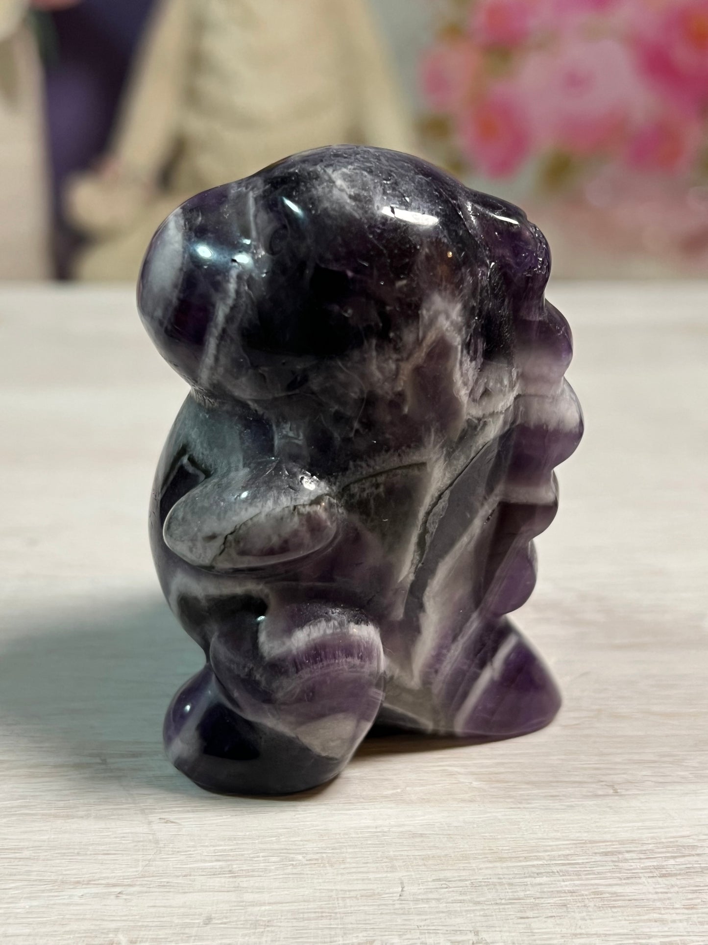 Dream Amethyst Dino Carving