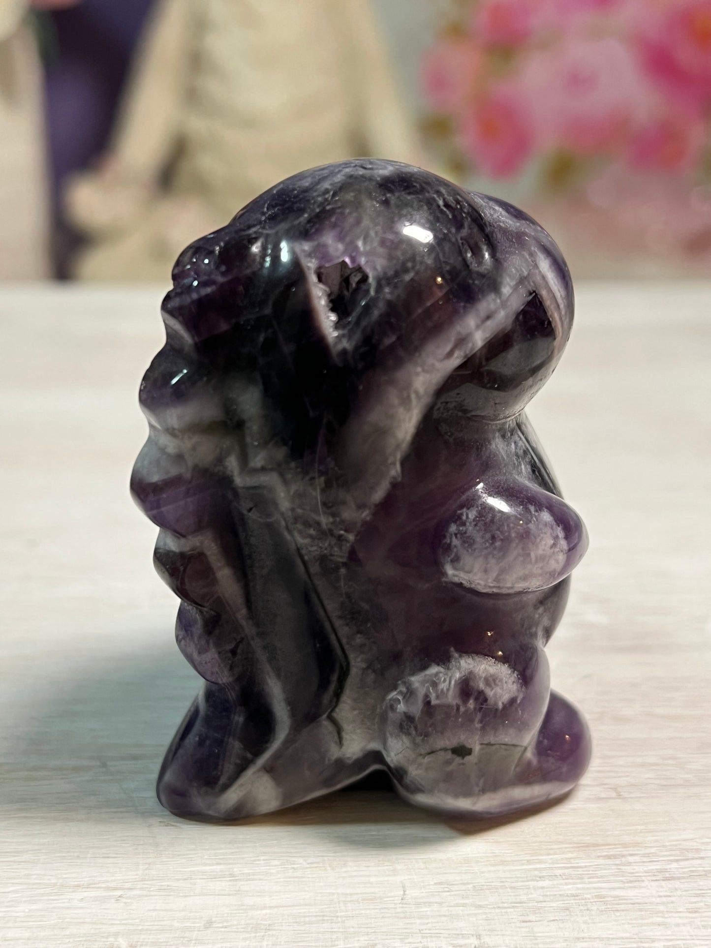 Dream Amethyst Dino Carving