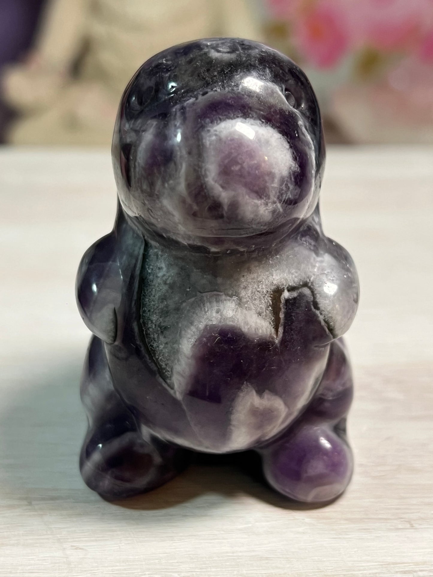 Dream Amethyst Dino Carving