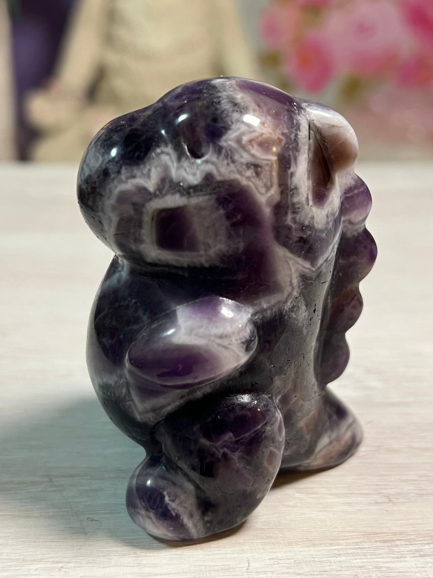 Dream Amethyst Dino Carving