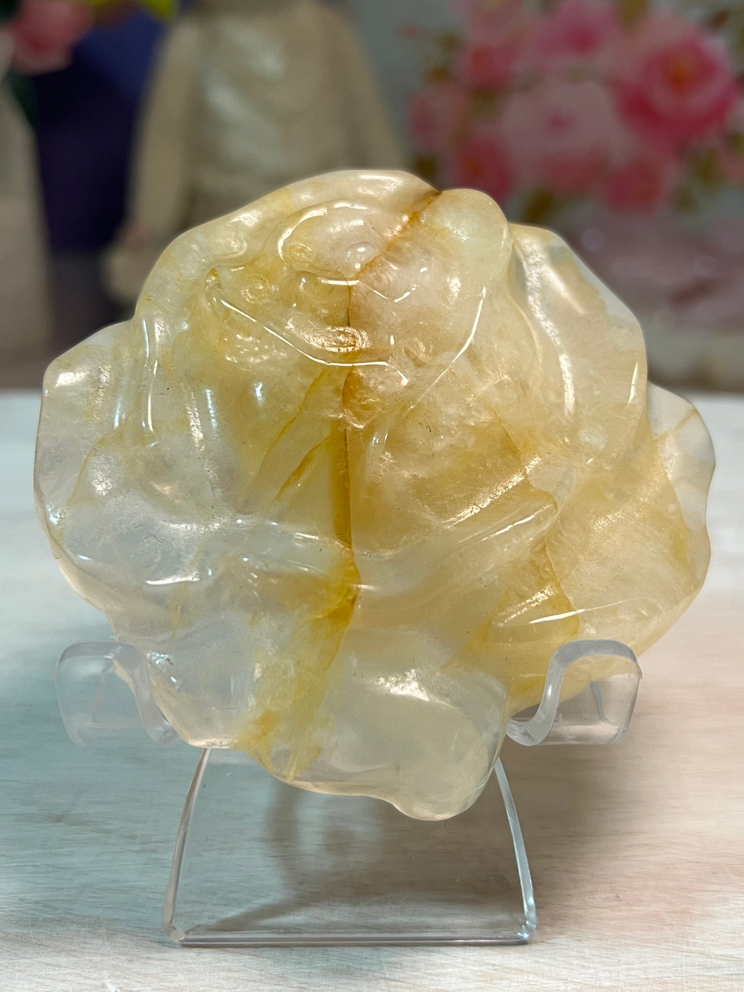 Beautiful Golden Healer Rose Carving