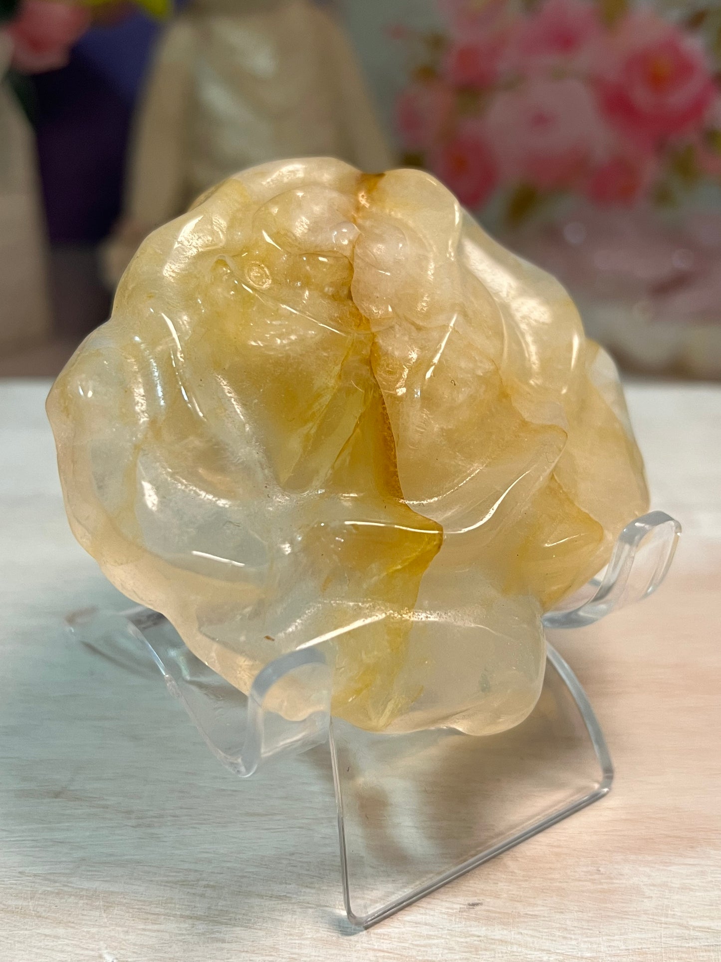 Beautiful Golden Healer Rose Carving