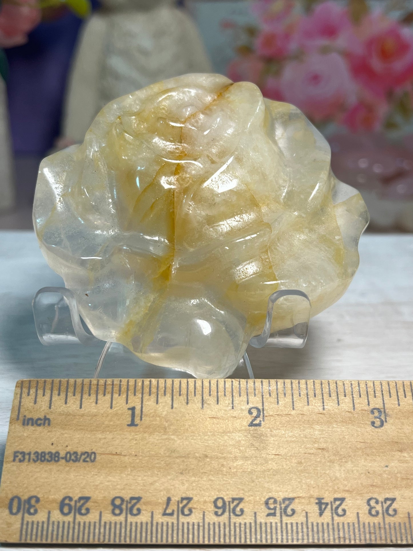 Beautiful Golden Healer Rose Carving
