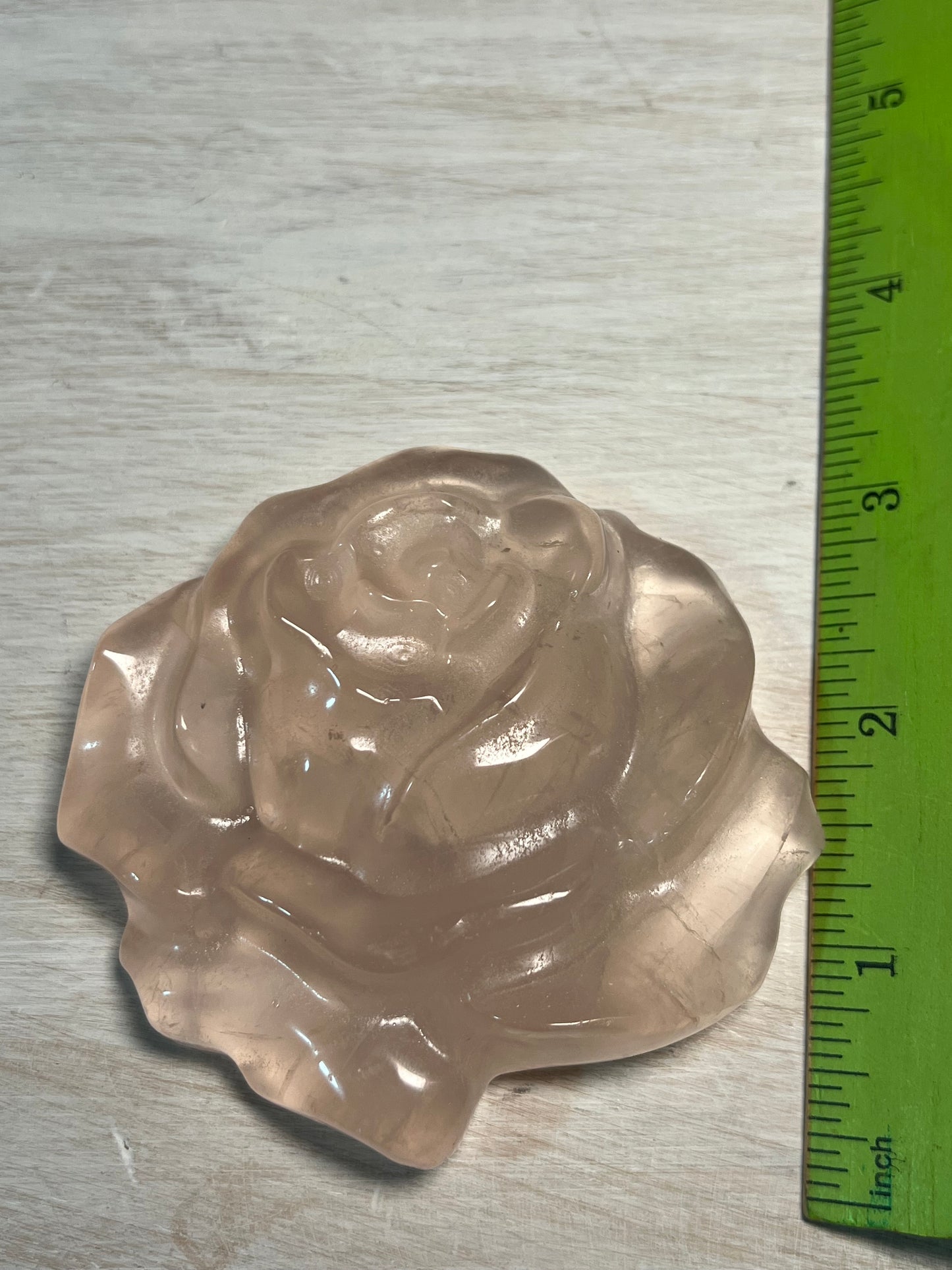 Beautiful Rose Quartz Rose Carving