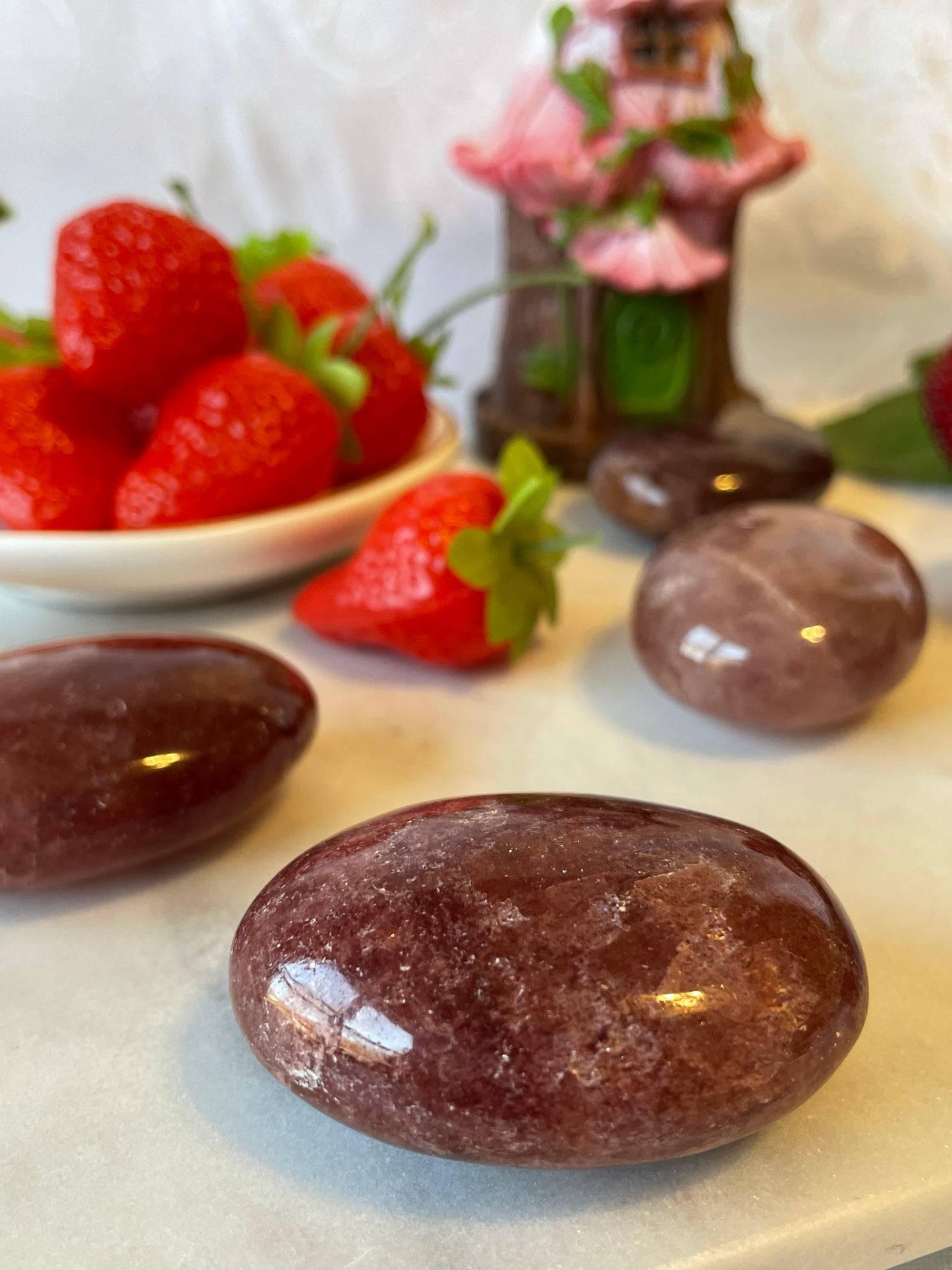 Strawberry Quartz Palm Stone