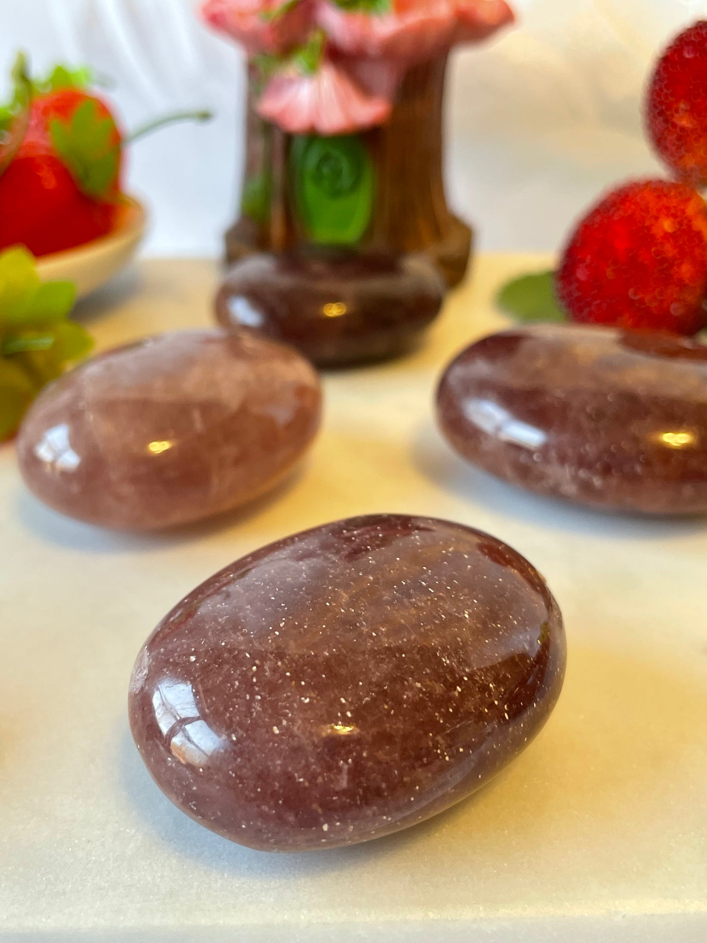 Strawberry Quartz Palm Stone