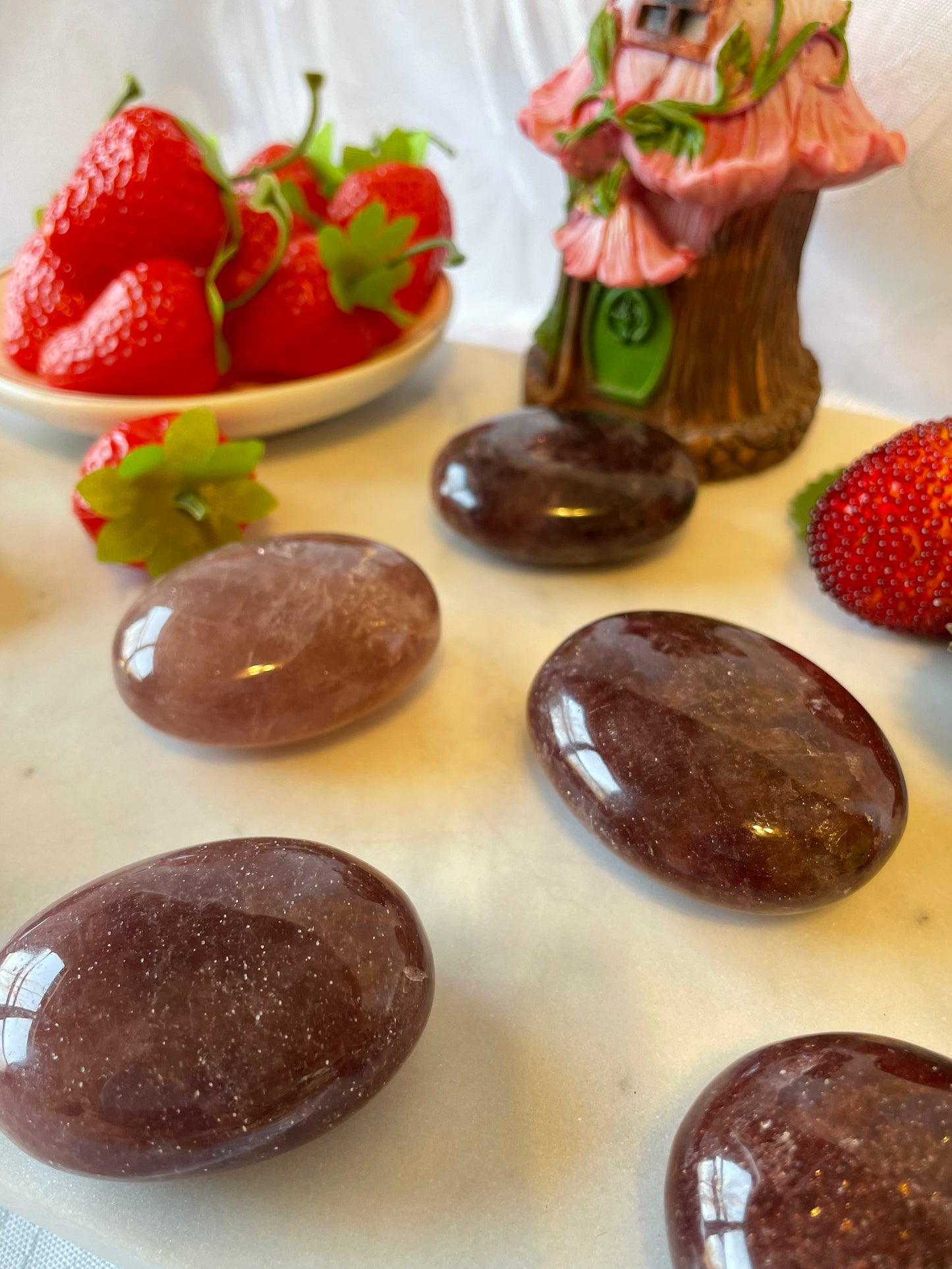Strawberry Quartz Palm Stone