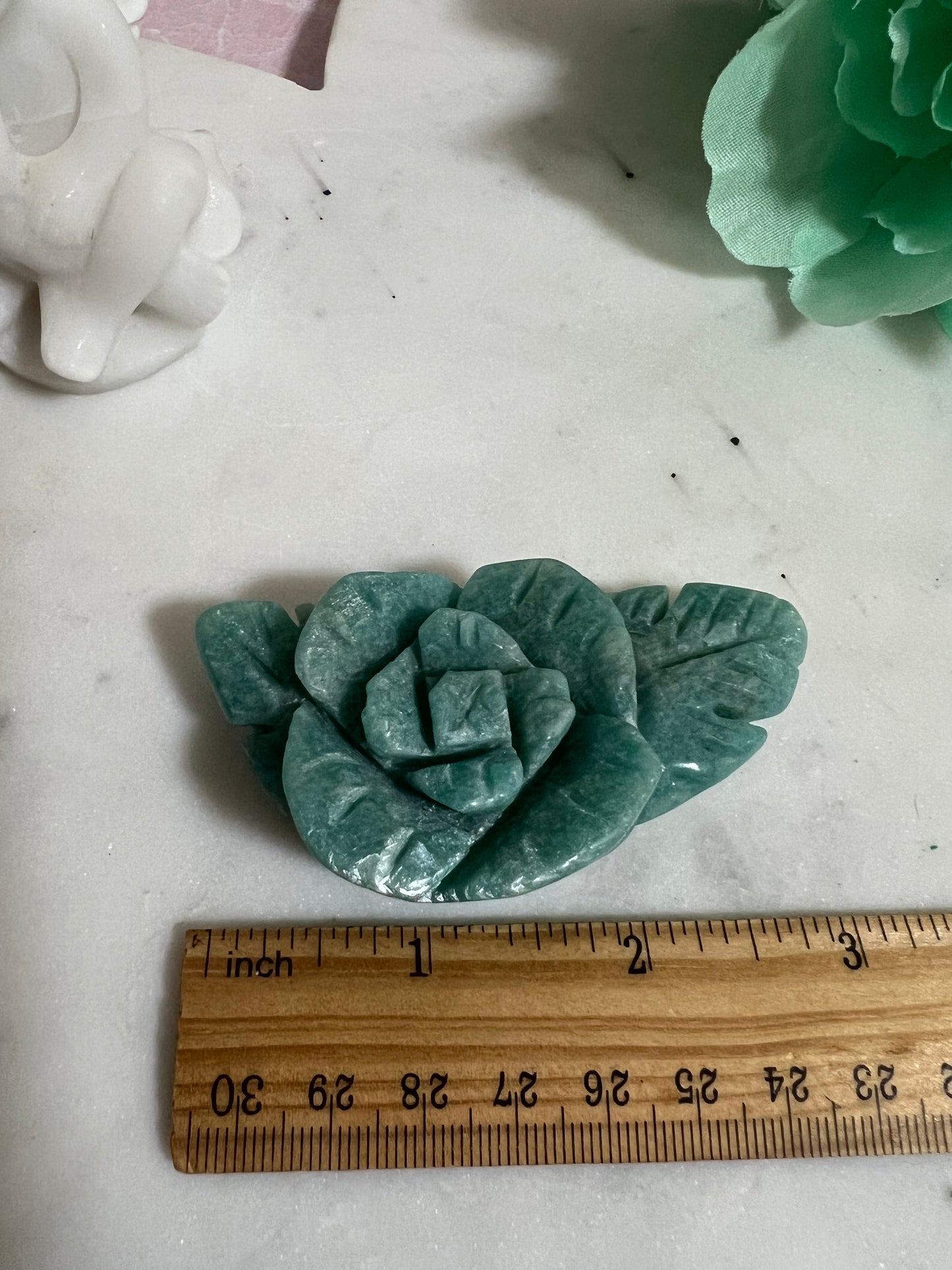 Amazonite Rose Carving #3