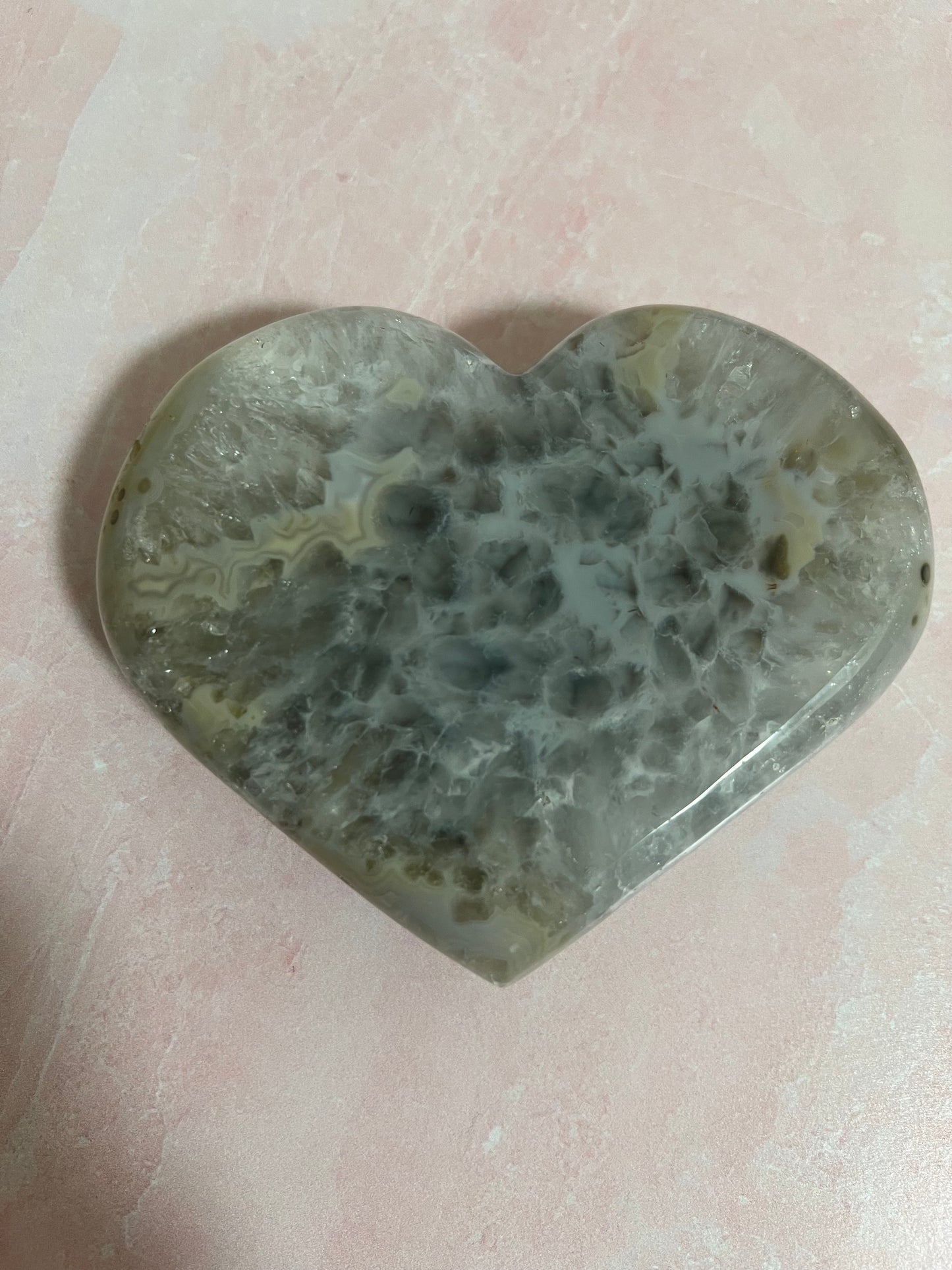 Stunning Druzy Agate Heart from Brazil