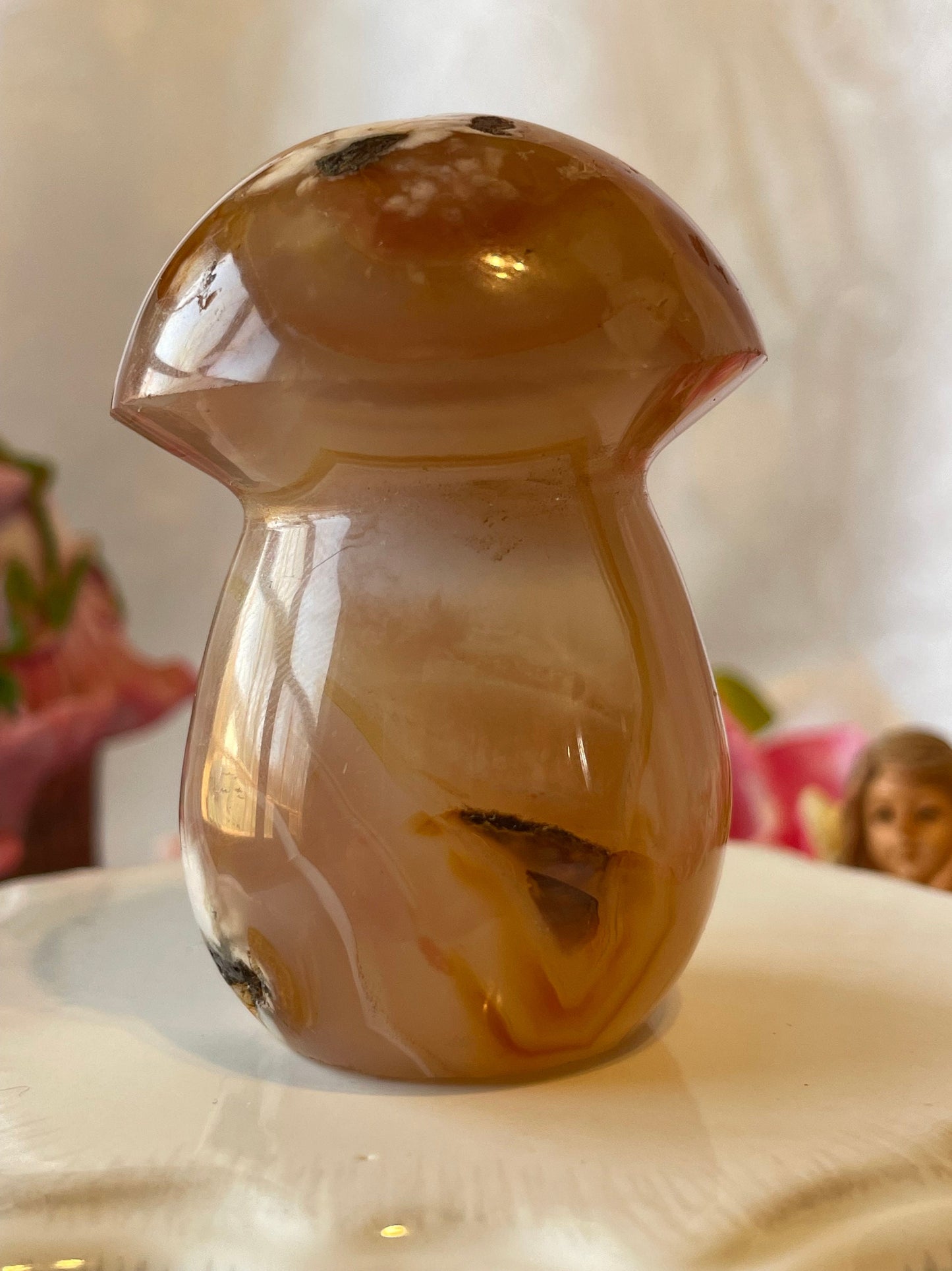 Beautiful Flower agate mushroom