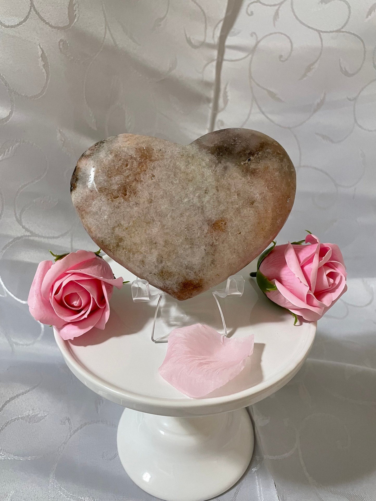 Gorgeous pink amethyst heart from Brazil