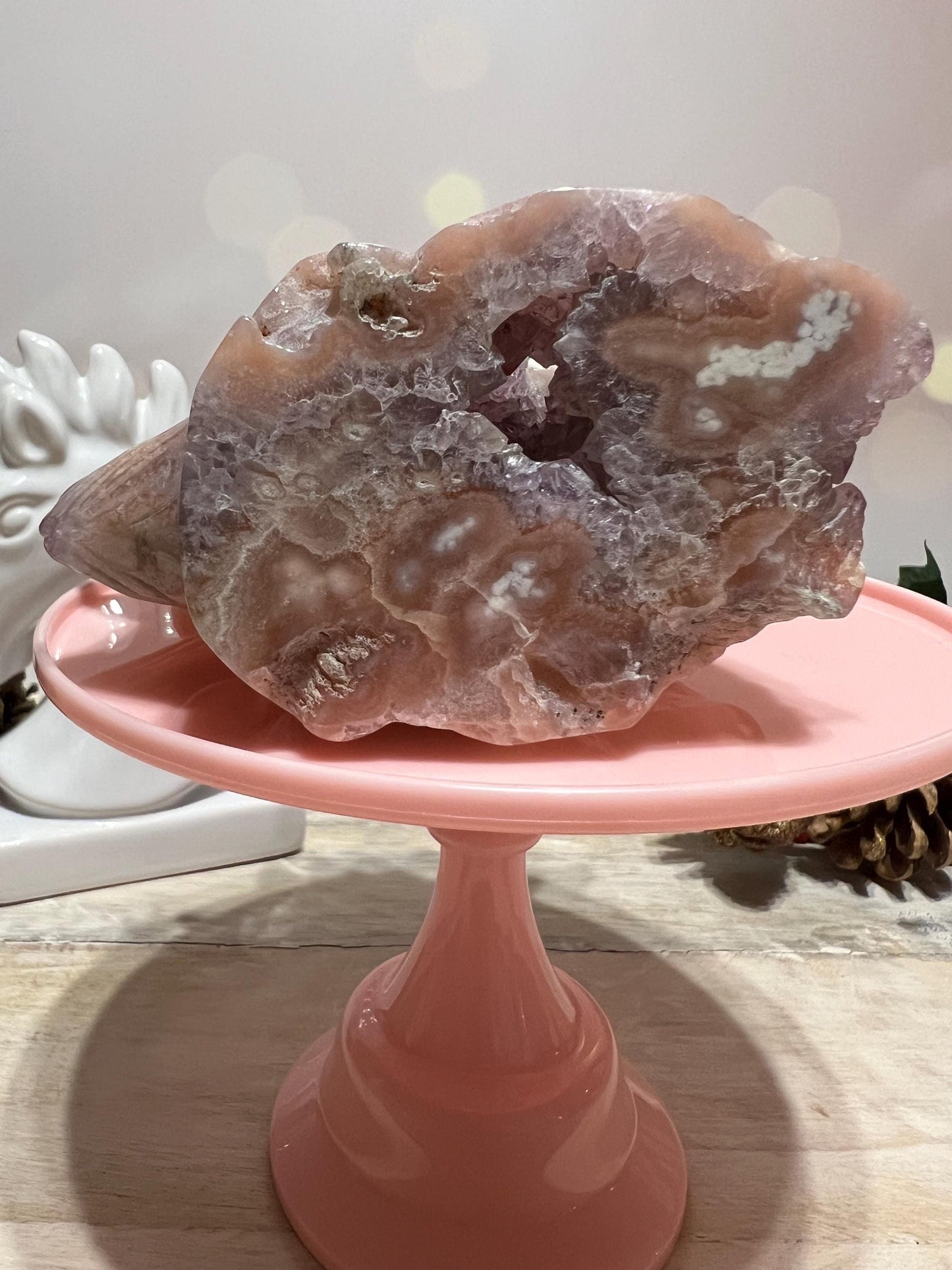 Beautiful Pink Amethyst and Flower Agate unicorn