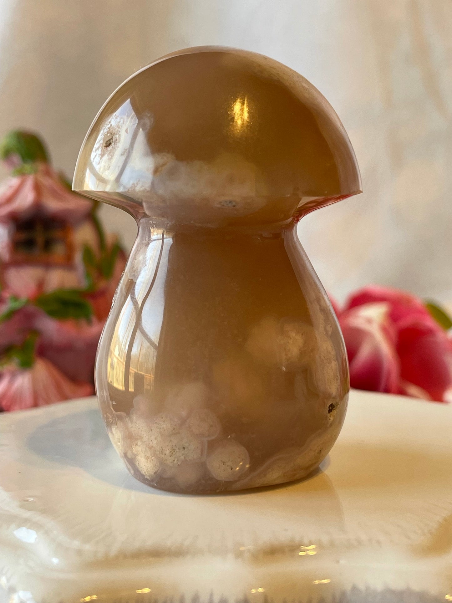 Beautiful Flower agate mushroom