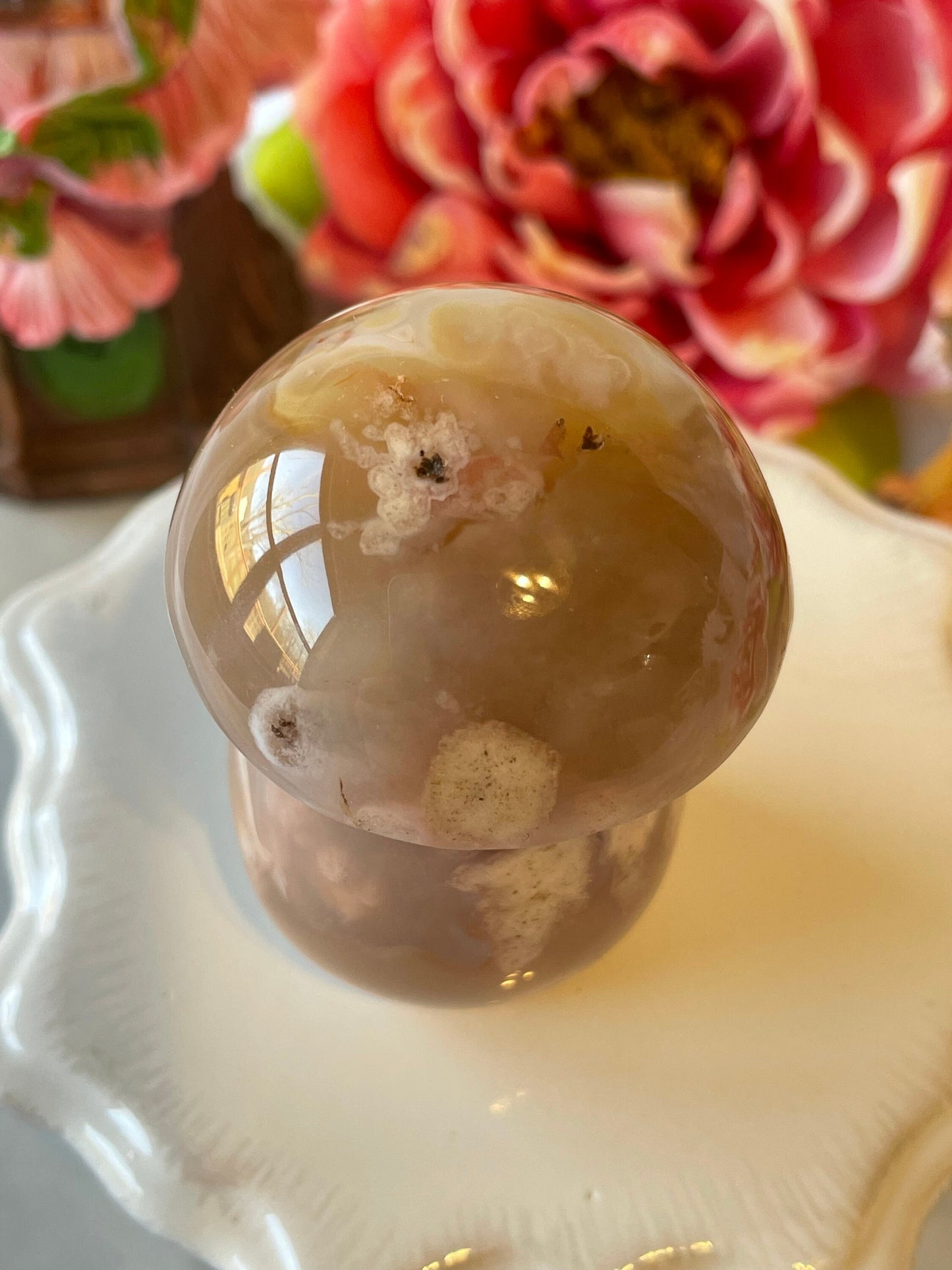 Beautiful Flower agate mushroom