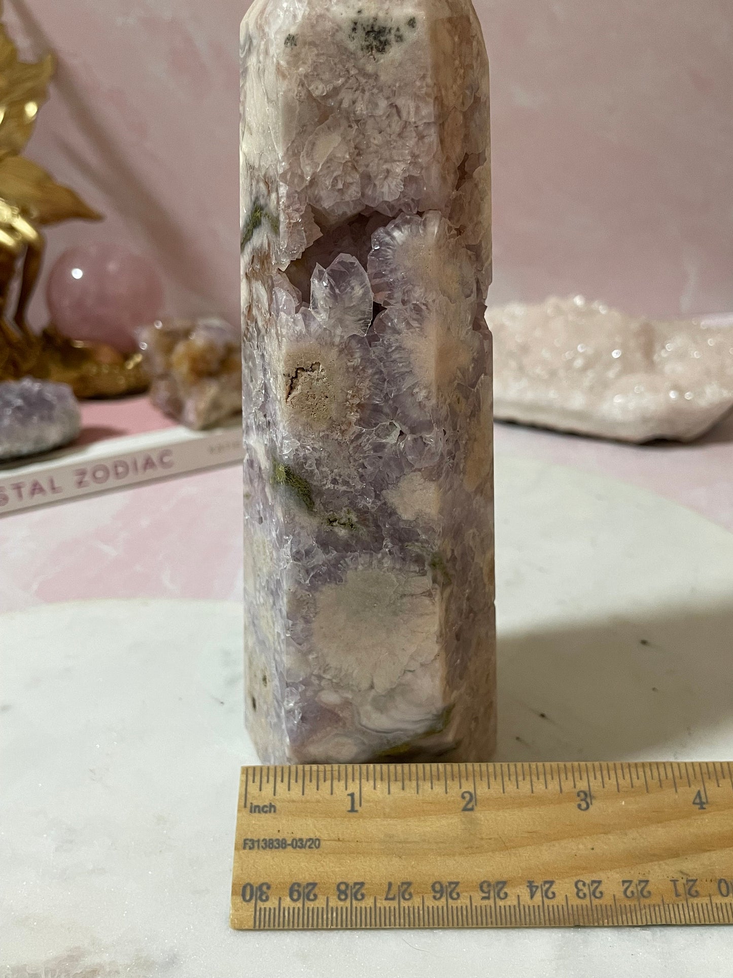 Gorgeous flower agate & amethyst tower