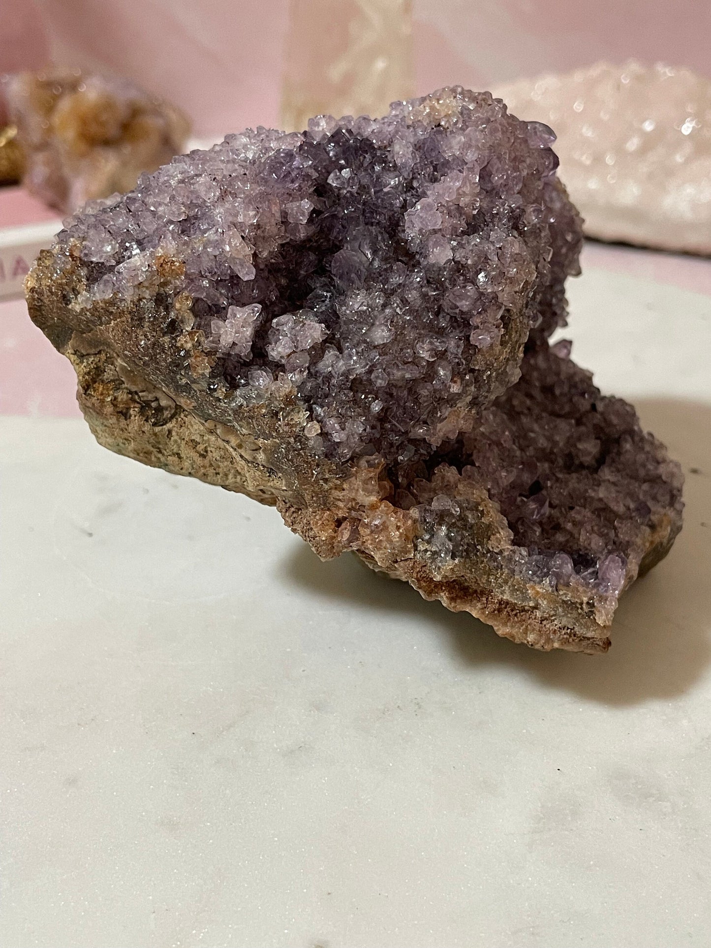 Stunning Amethyst Formation with beautiful light/dark colored amethyst crystals (from Brazil)