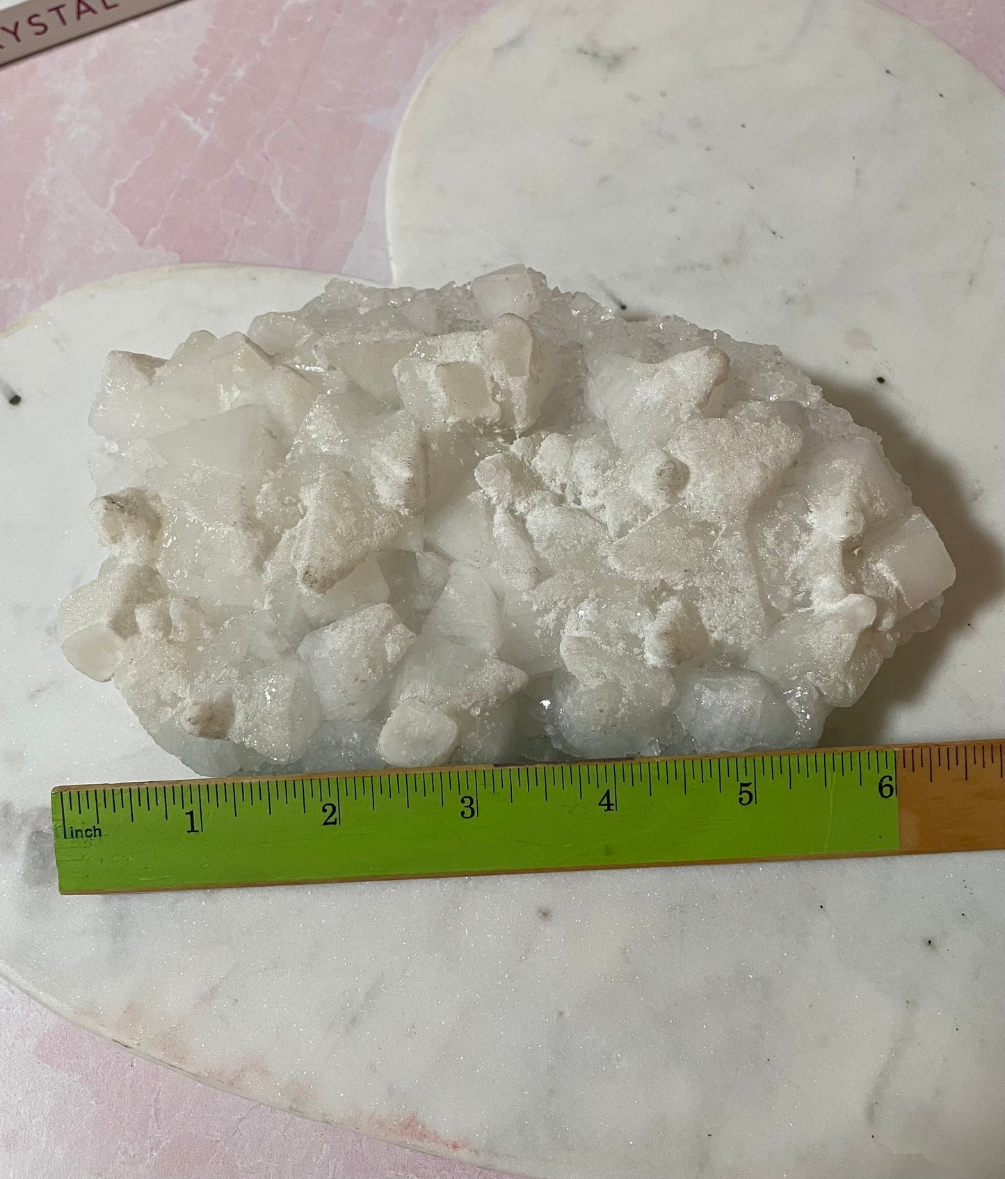 Stunning one of a kind double sided apophyllite, one side sugary and other side diamond