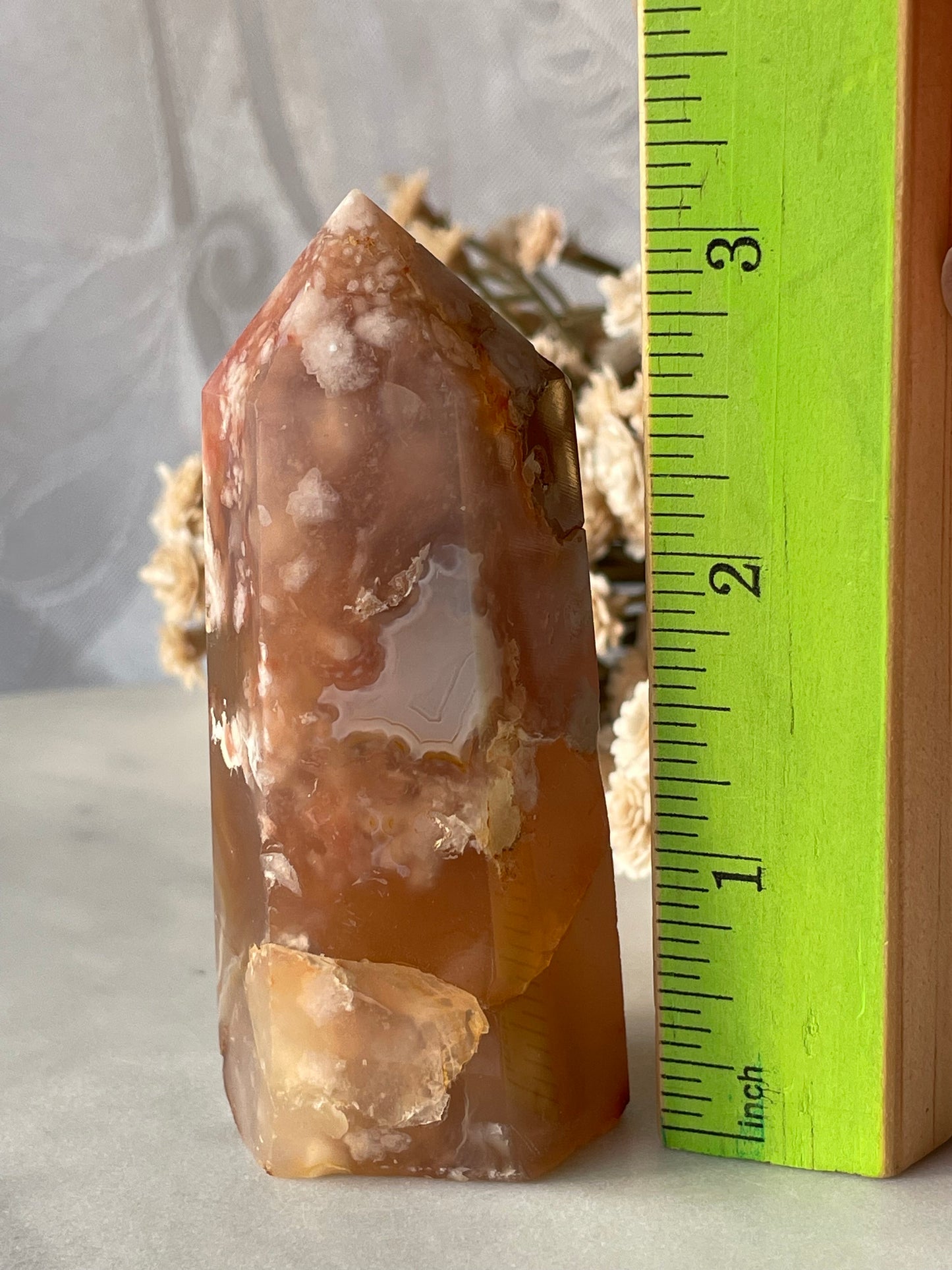 Gorgeous Flower agate point from Madagascar