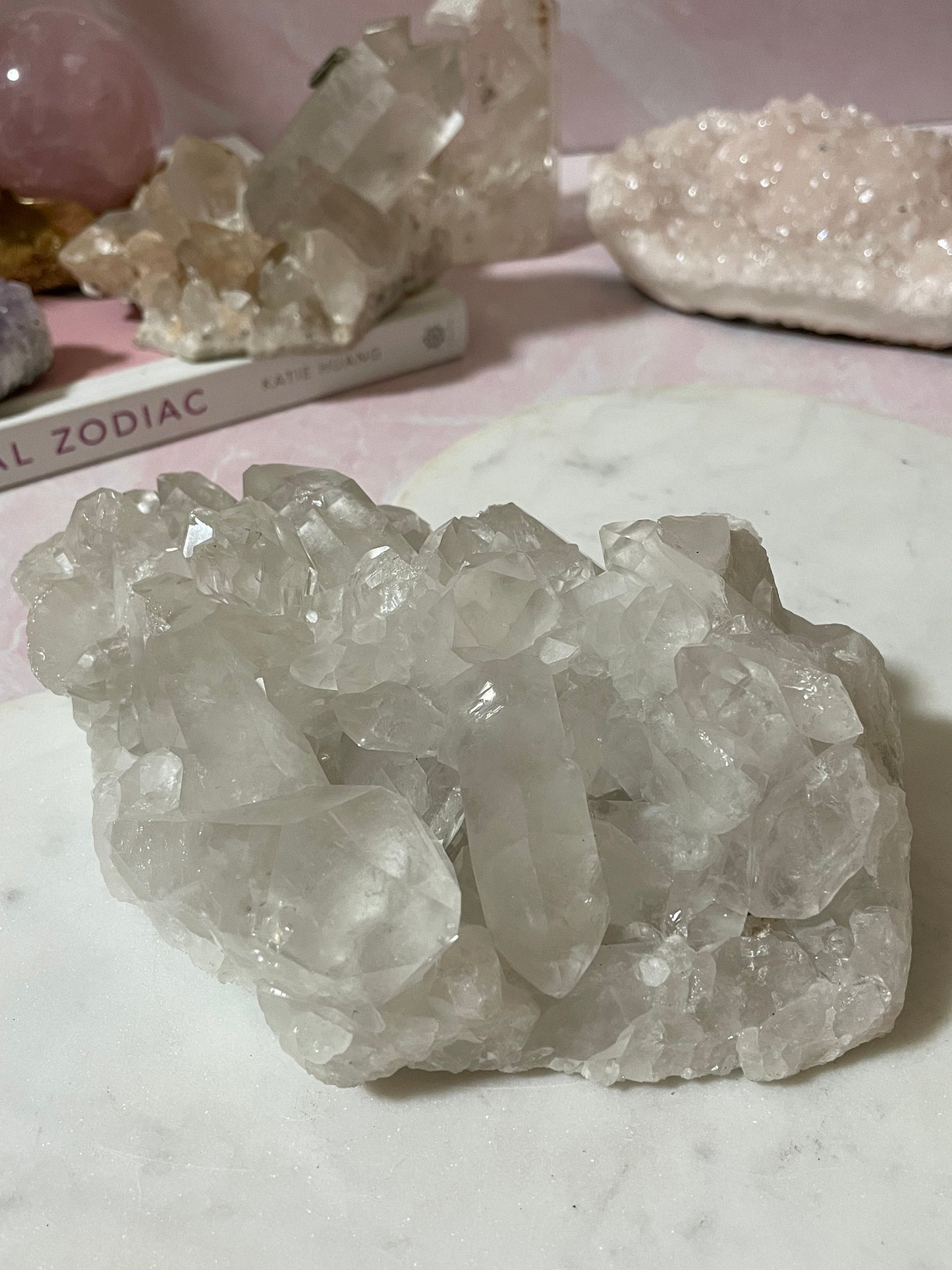 Beautiful clear quartz cluster  from Brazil