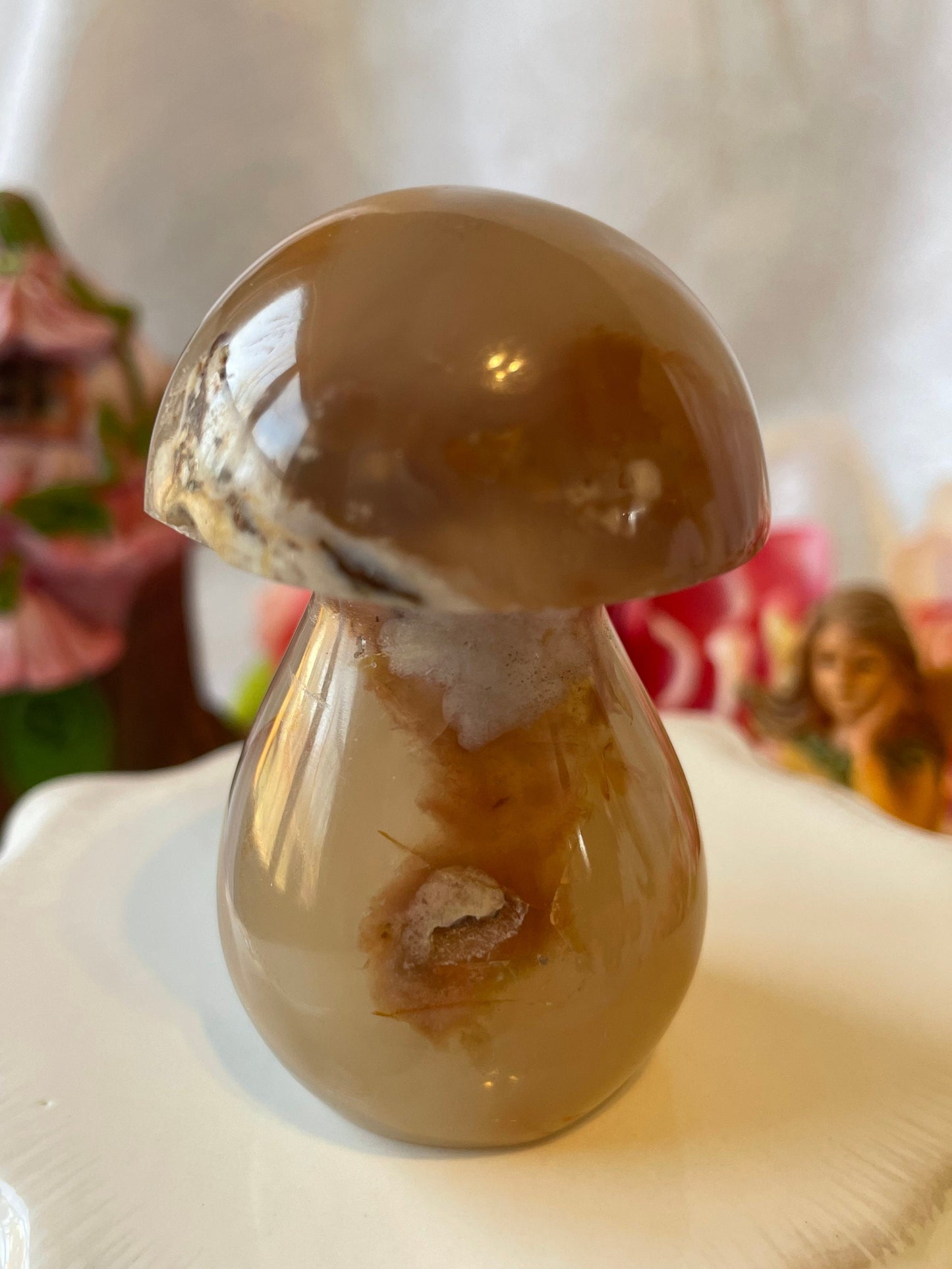 Beautiful Flower agate mushroom