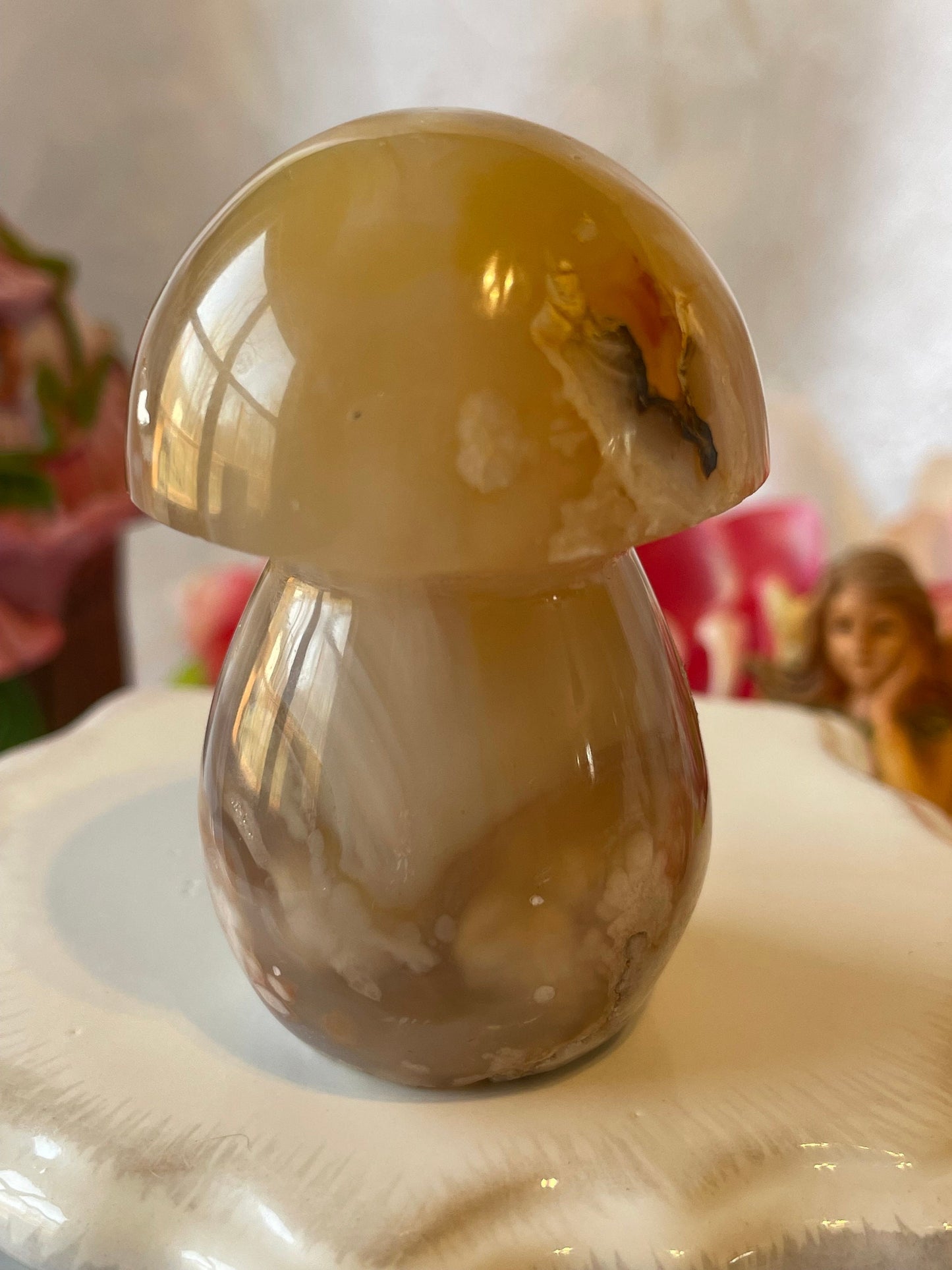 Beautiful Flower agate mushroom