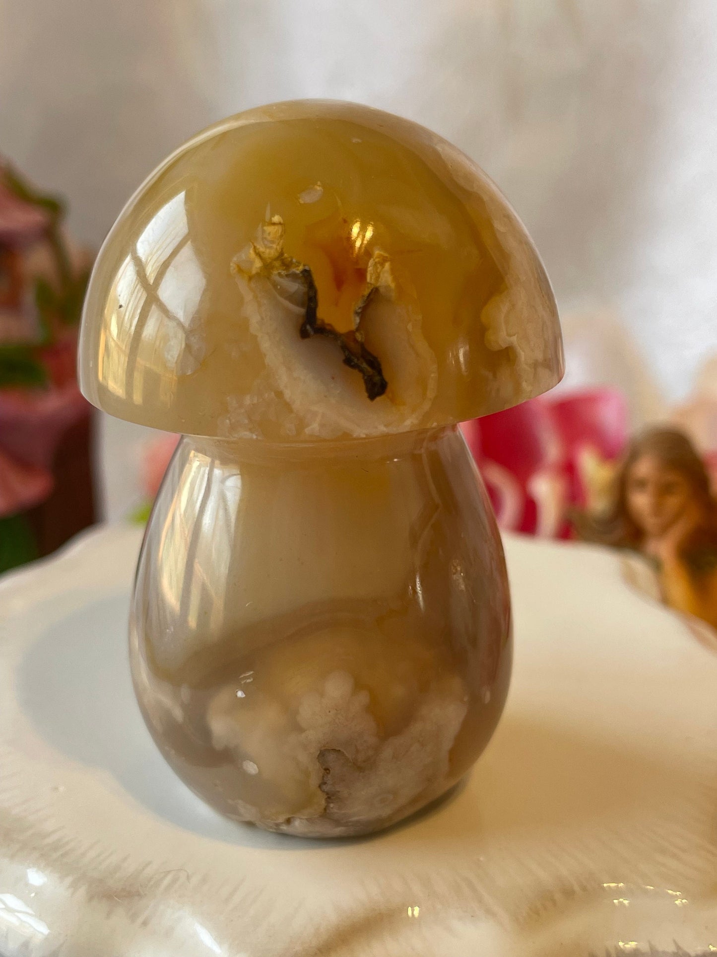 Beautiful Flower agate mushroom