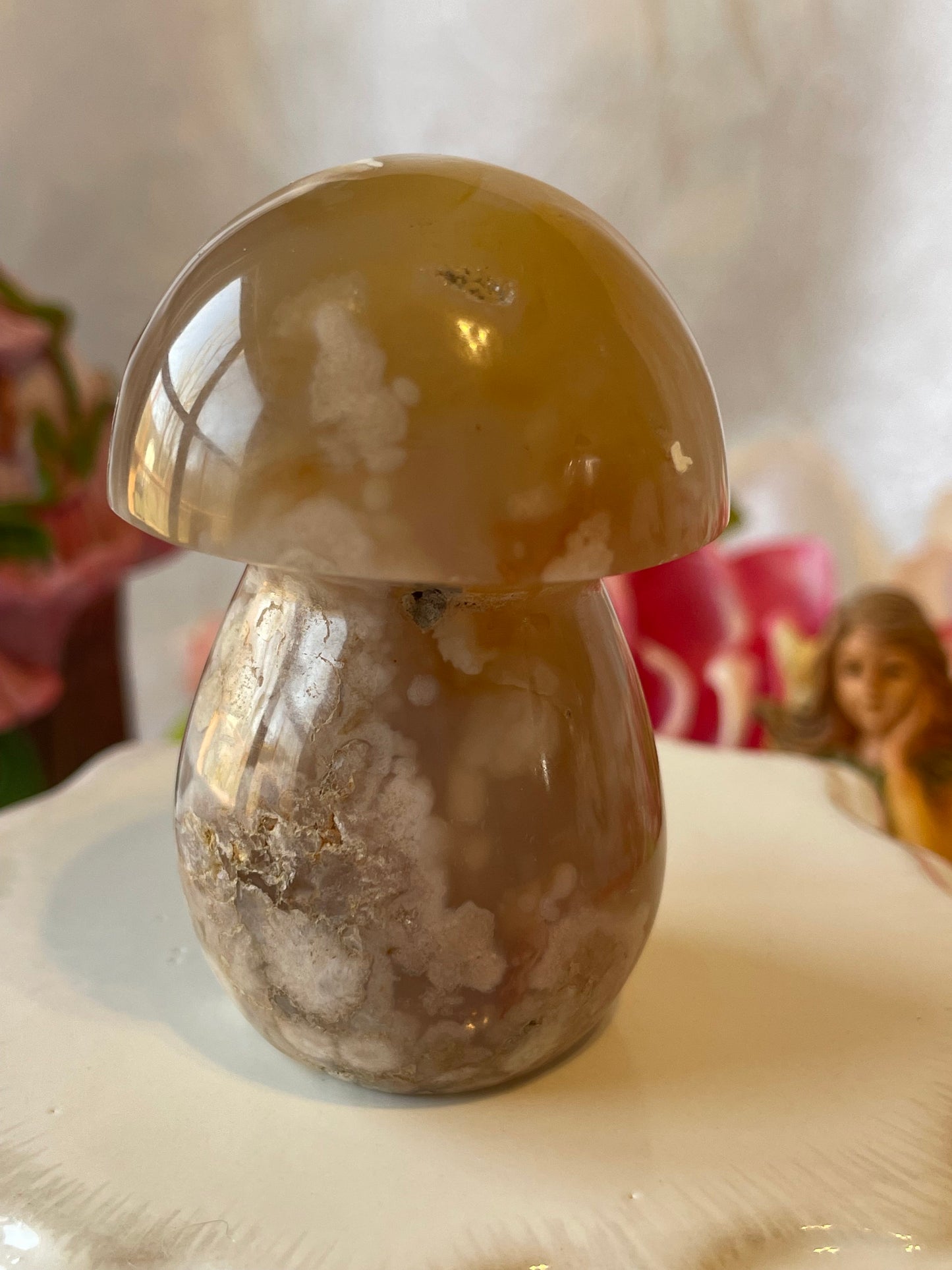 Beautiful Flower agate mushroom