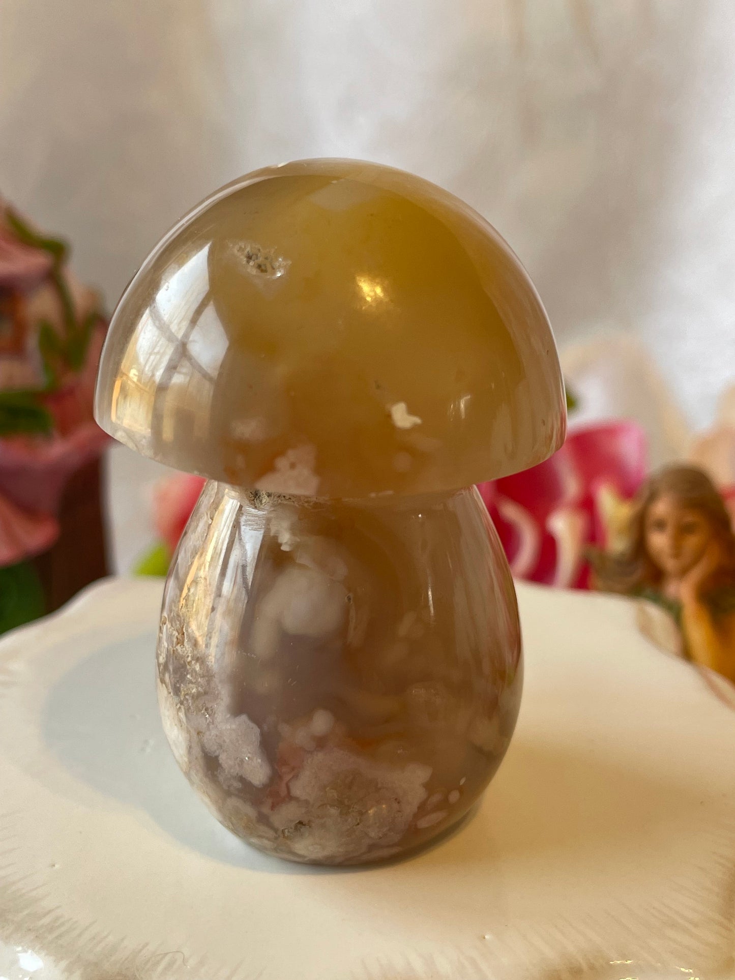 Beautiful Flower agate mushroom