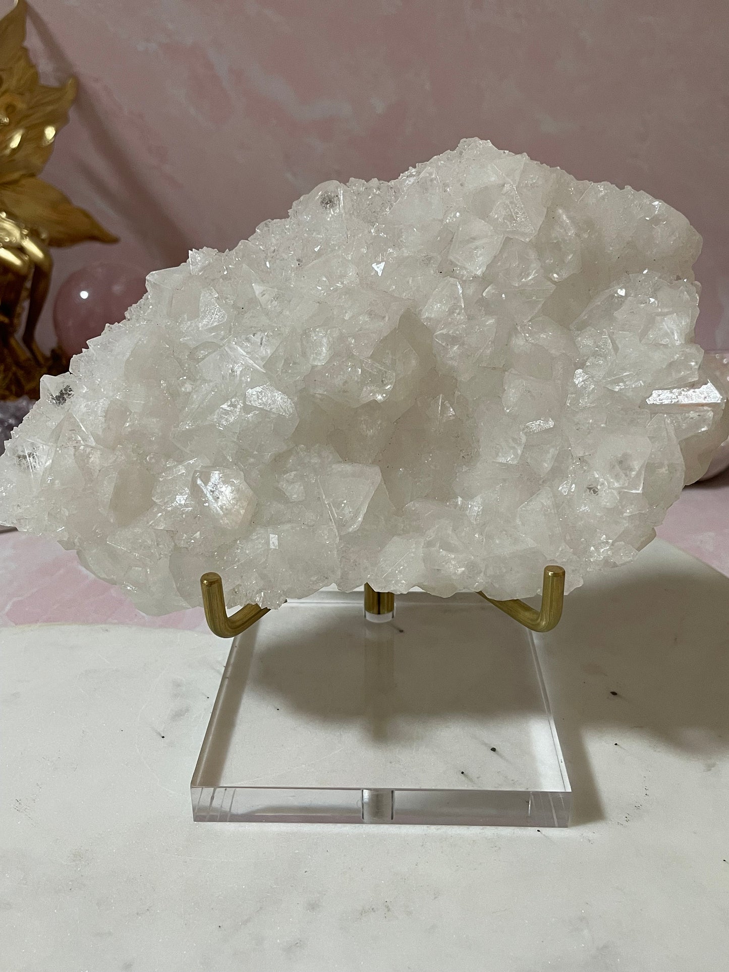 Stunning one of a kind double sided apophyllite, one side sugary and other side diamond