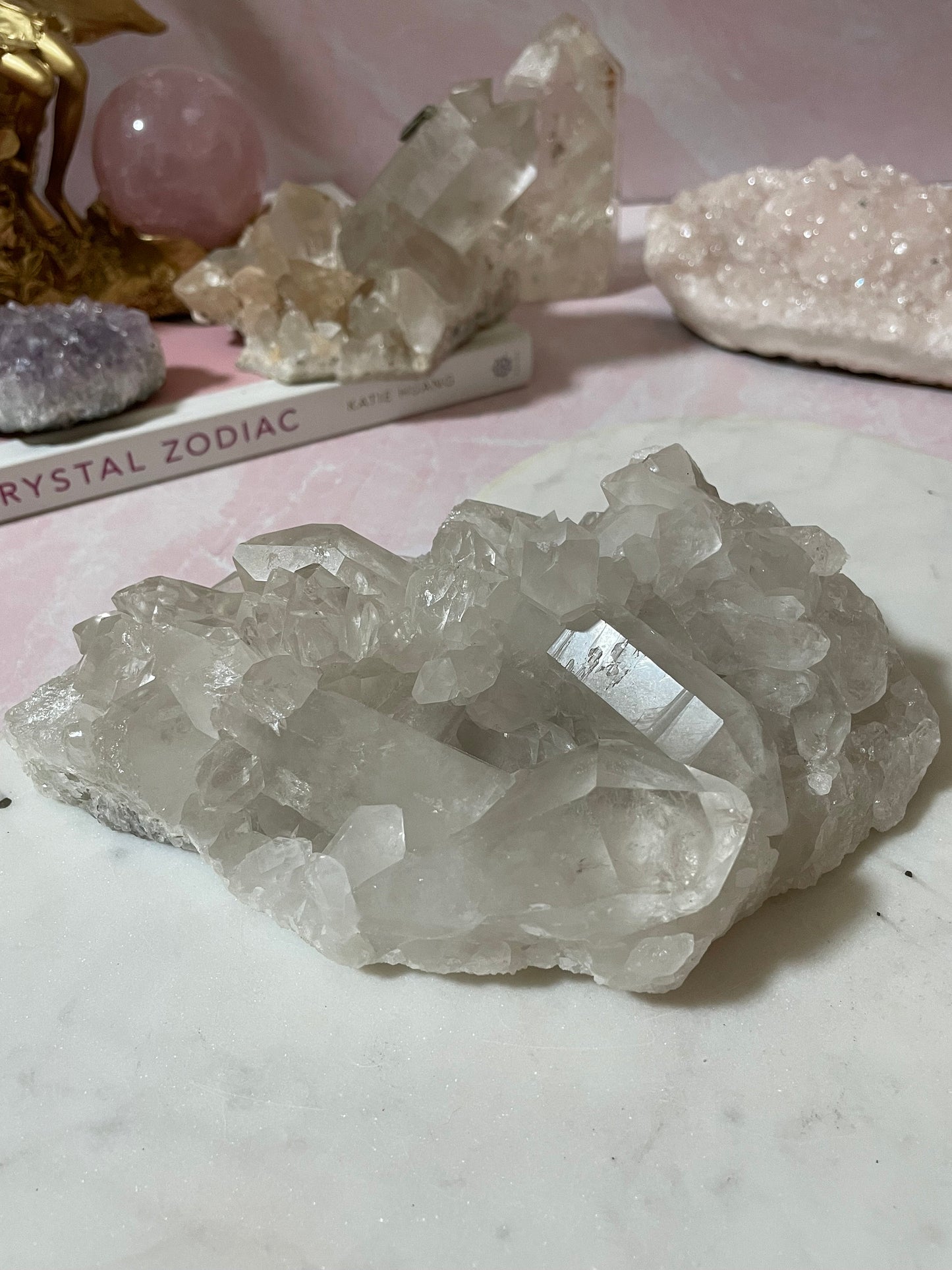 Beautiful clear quartz cluster  from Brazil